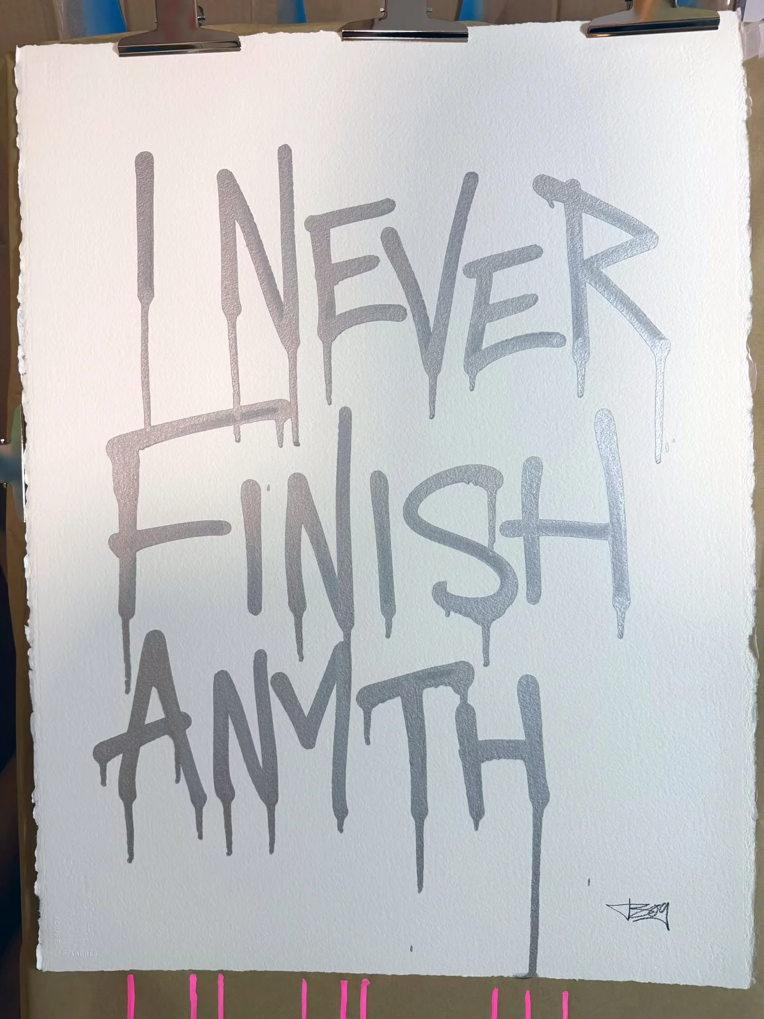 I NEVER FINISH (SILVER GROG) - 1/1 ORIGINALS ON ARCHES PAPER
