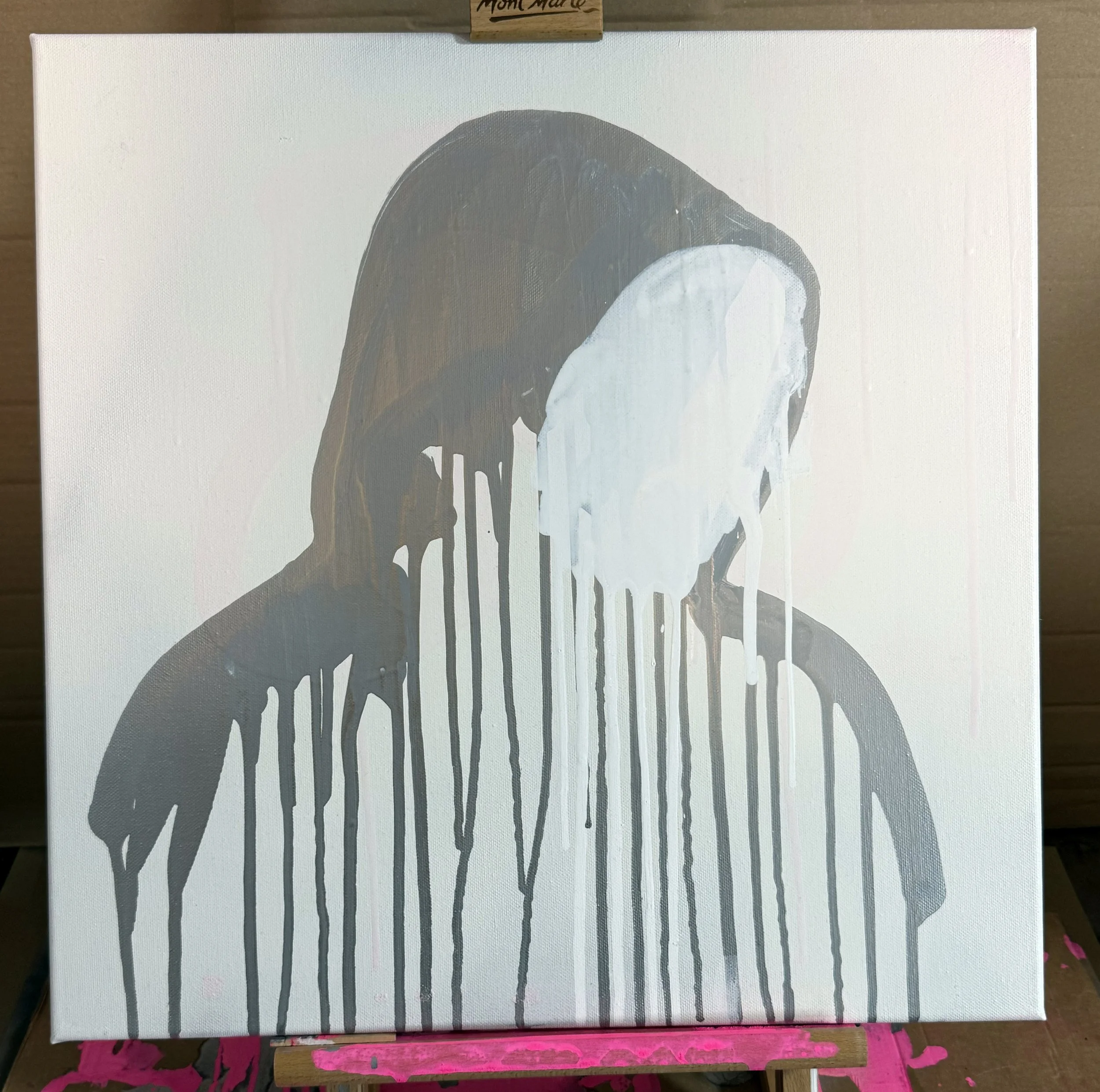 HOLLOW 'SILVER & WHITE' - ORIGINAL PAINTING - 50x50CM  (24 HOUR TIMED EDITION)