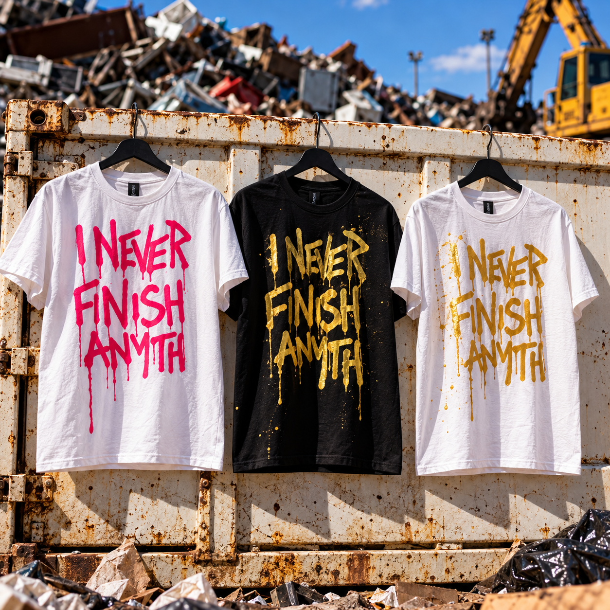 I NEVER FINISH HAND PAINTED TEE - COMING SOON