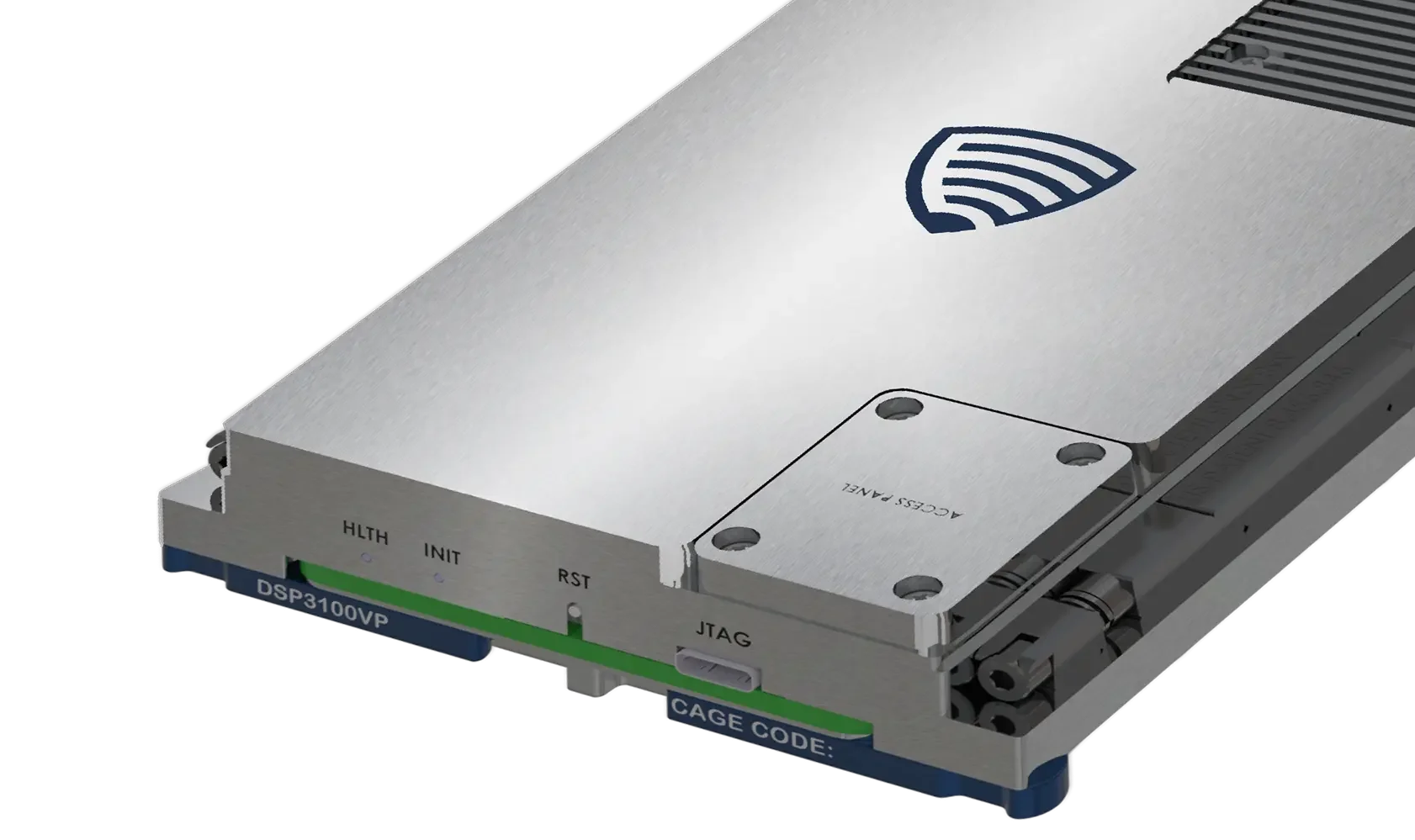 Close-up of DSP3100VP OpenVPX Versal AI Edge Series Gen 2 Plug-In Card