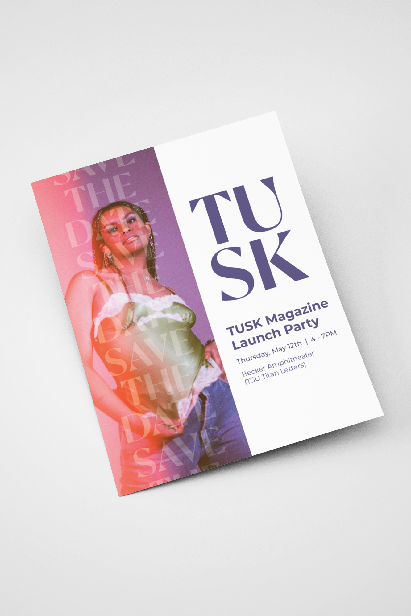 Printed advertisement (also used digitally) to promote the magazine launch party.