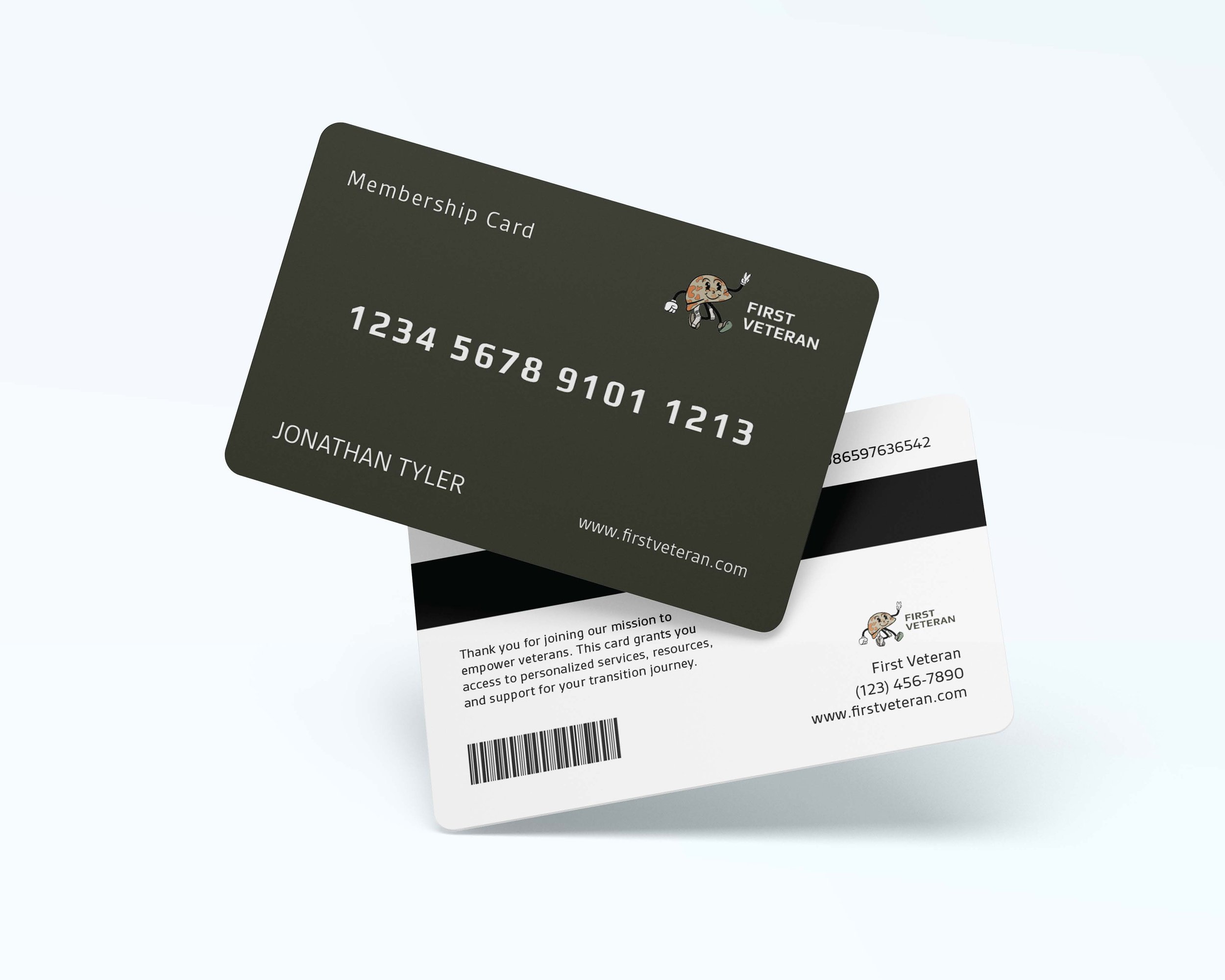 First Veteran membership card mockup.
