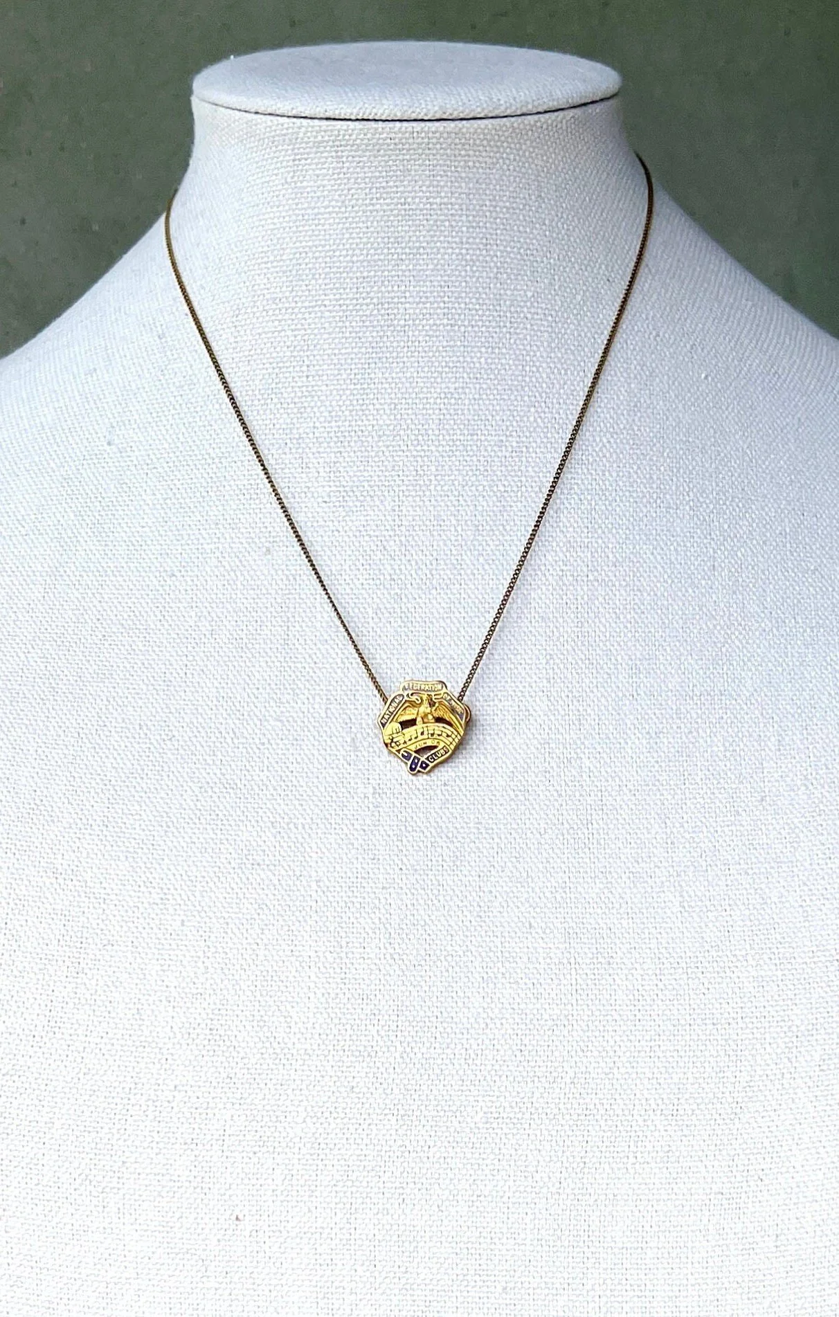vintage national federation of music pin necklace