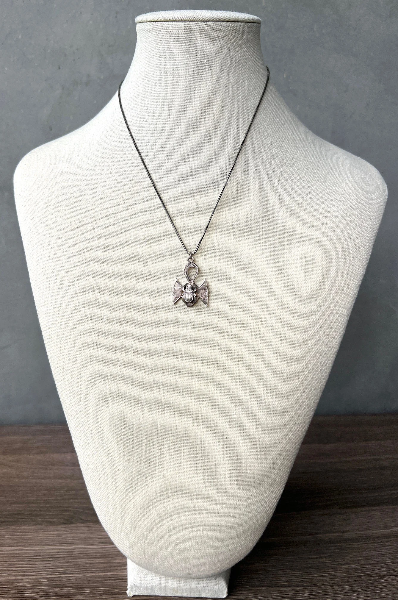 khepri silver scarab necklace