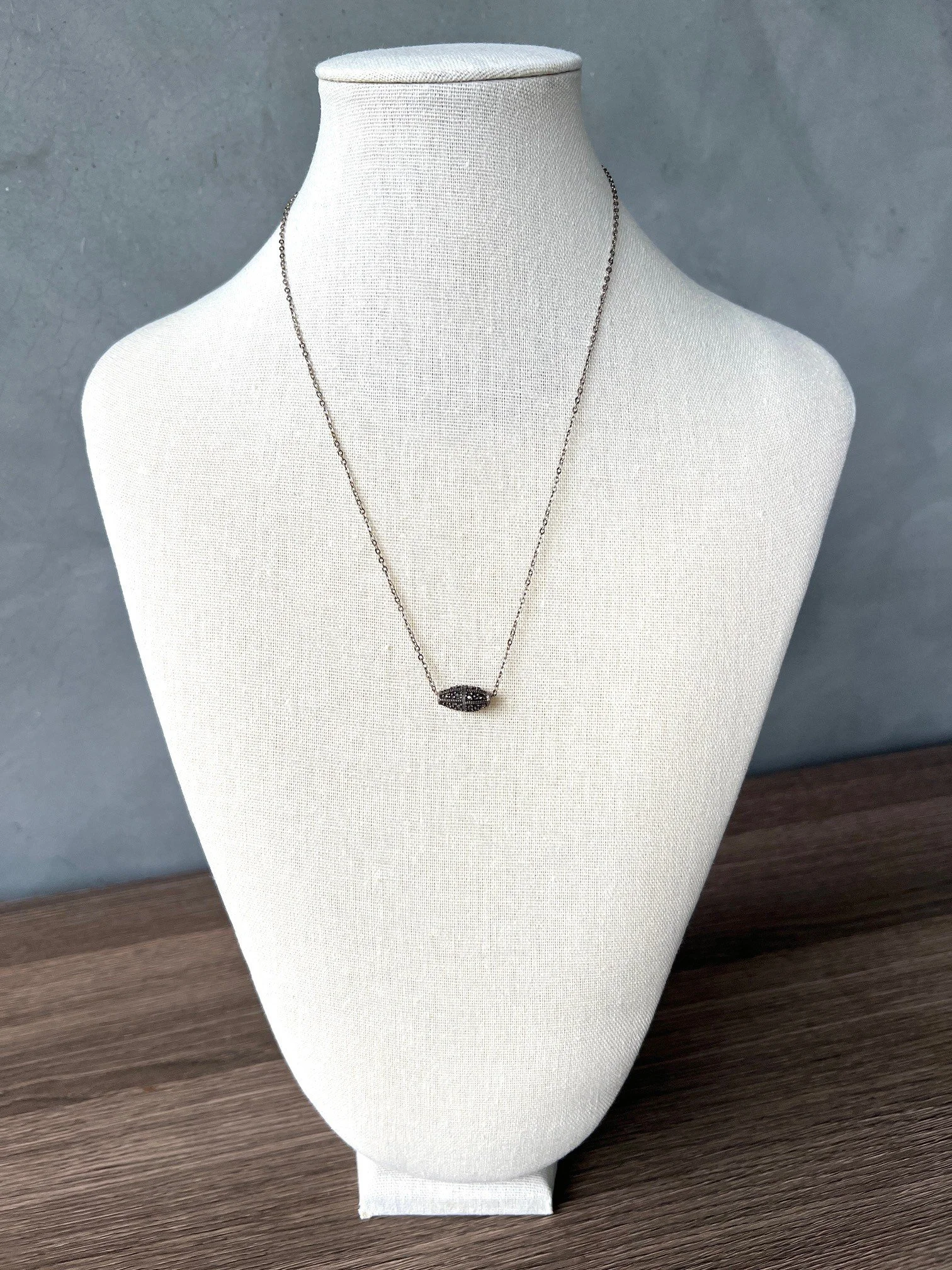 delicate marcasite bead necklace