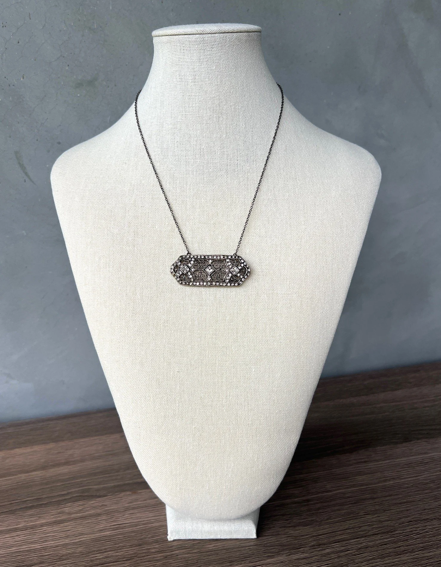 vintage marcasite pin necklace