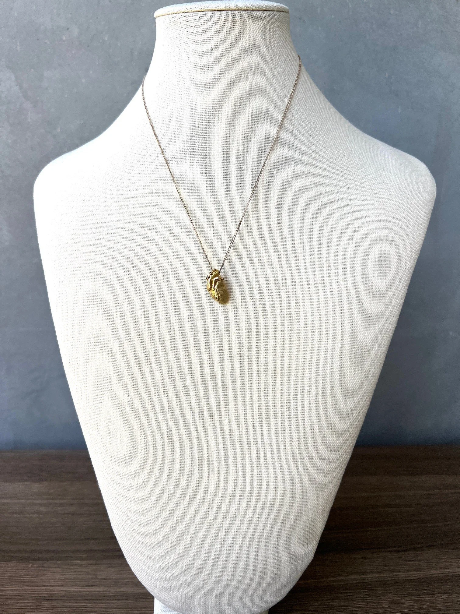 sterling silver human heart necklace