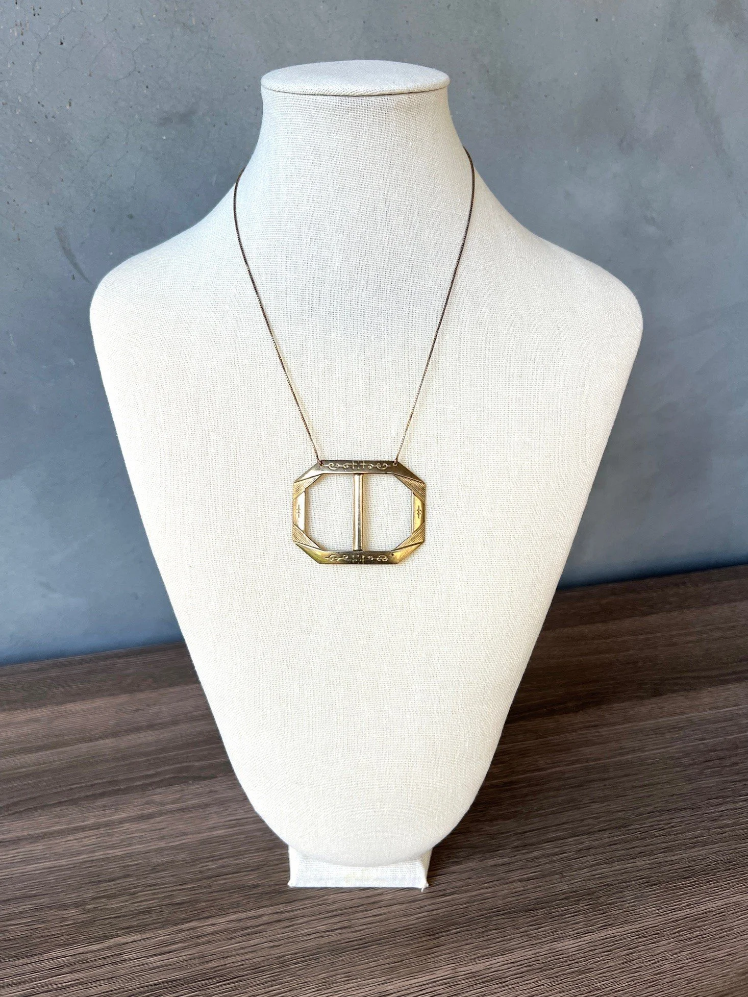 antique german belt buckle necklace