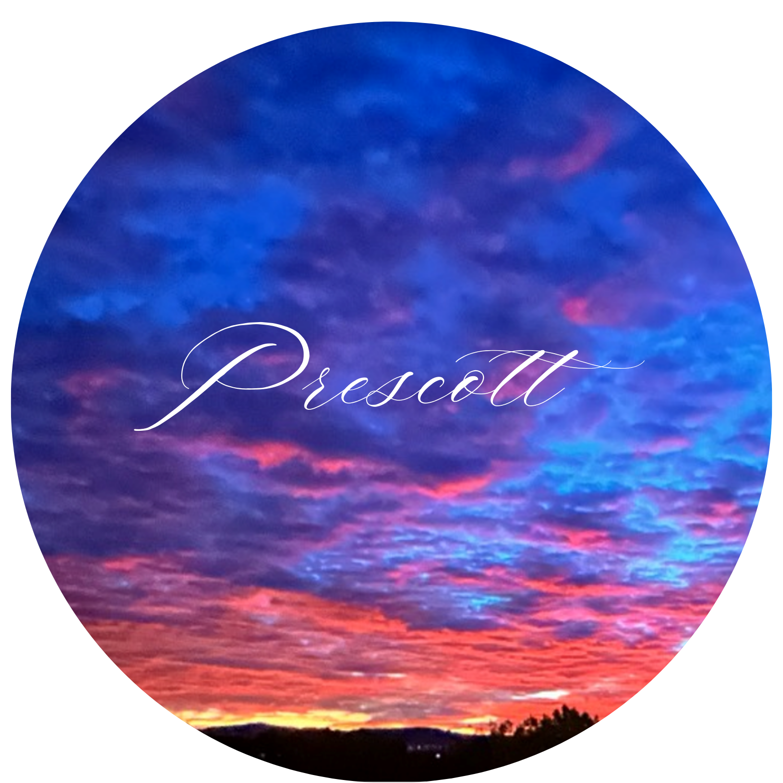 Blue Rainbow Sunrise Stickers - 3"