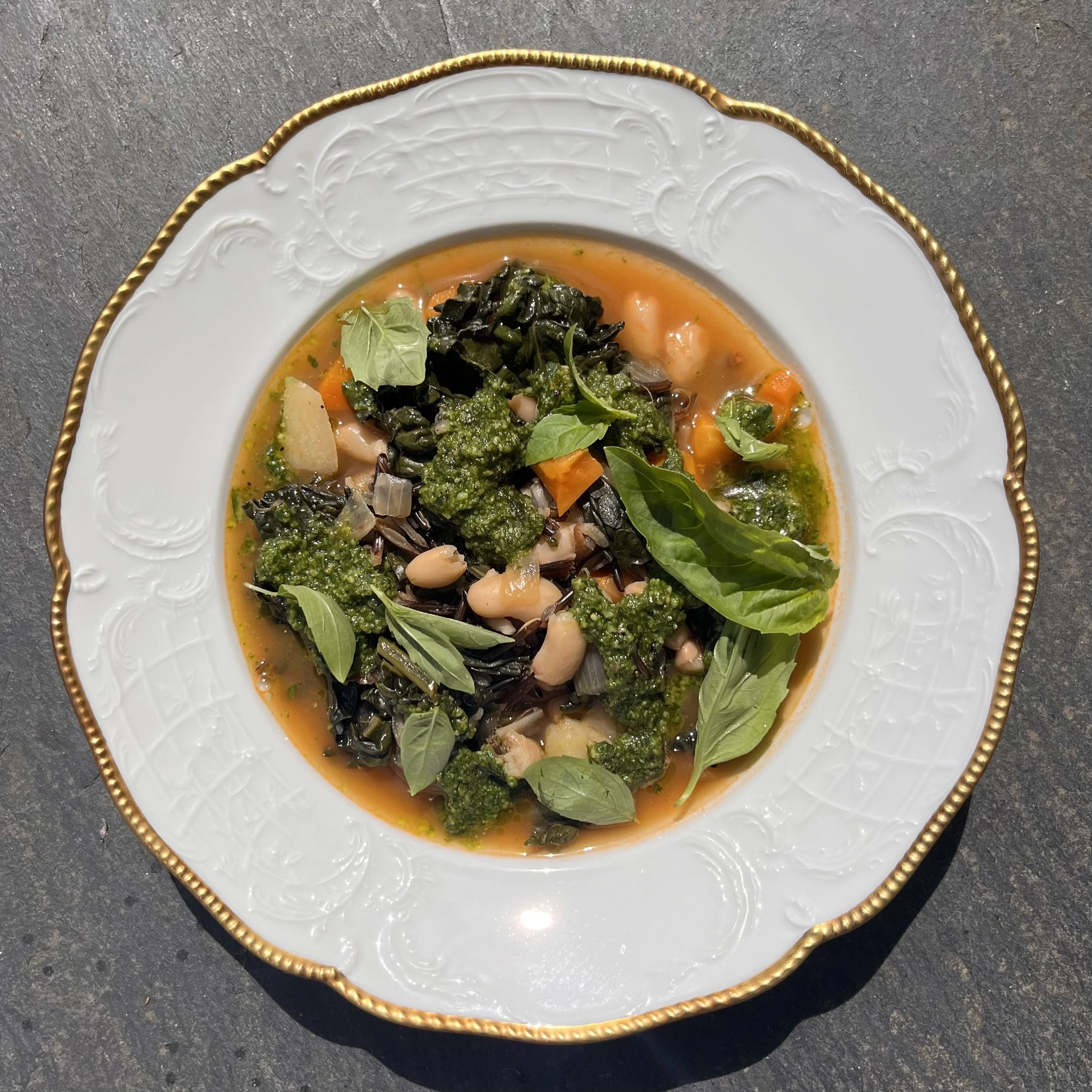 Wild Rice, Cannellini Bean &amp; Kale Soup