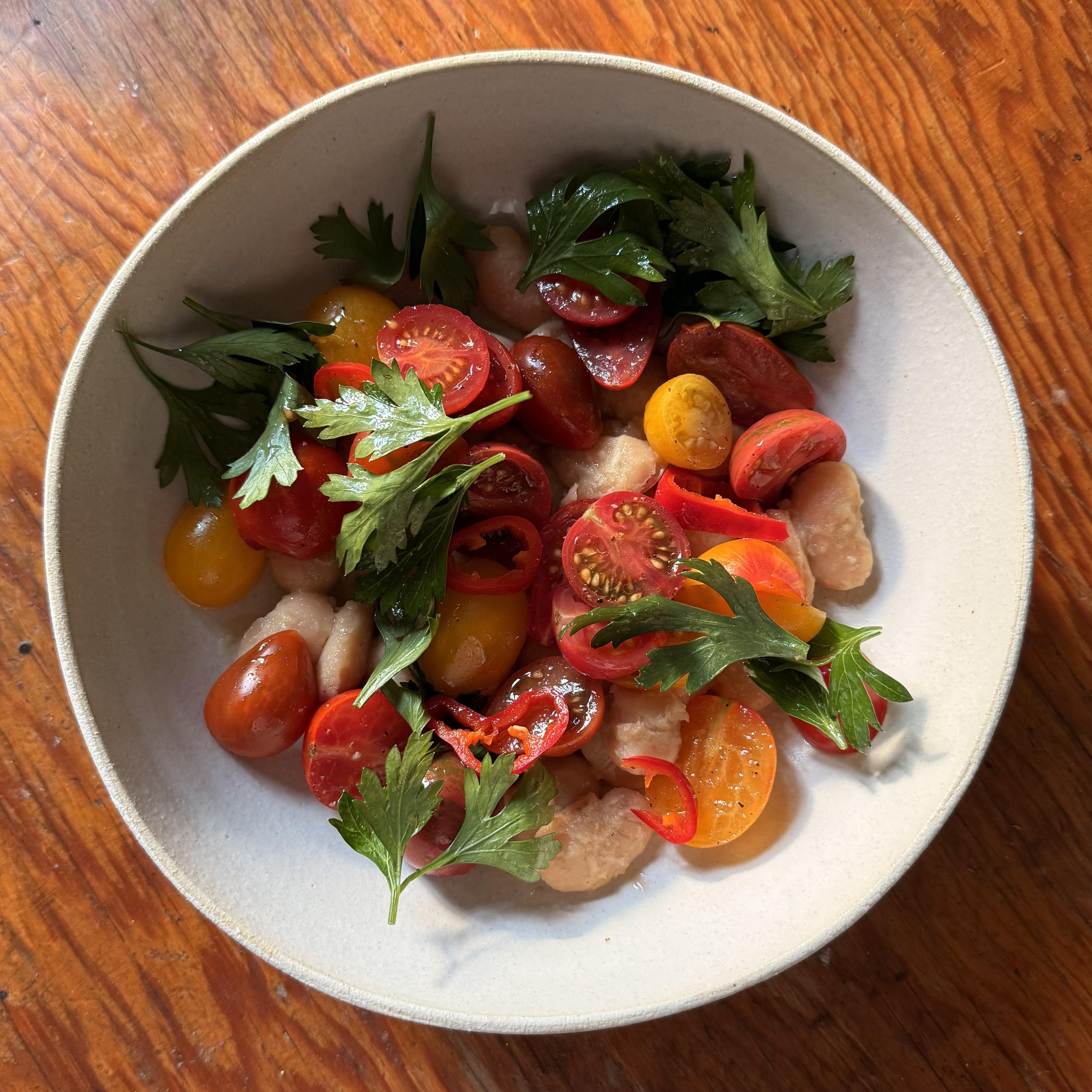 Butter Bean, Tomato &amp; Pickled Pepper Salad
