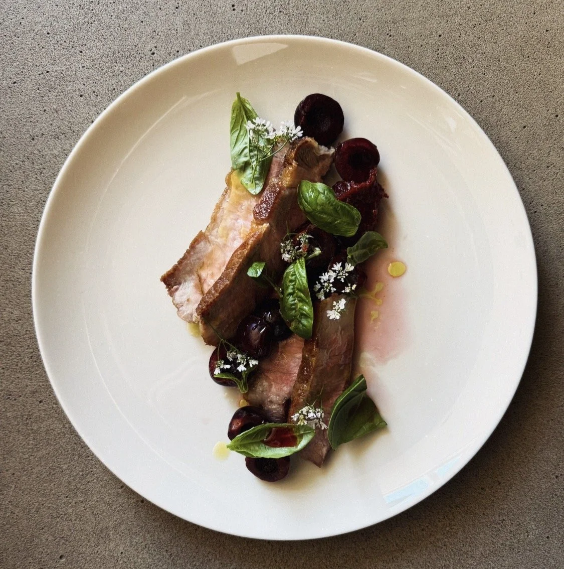 Pork Coppa with Pickled Cherries &amp; Smoked Chili Jam