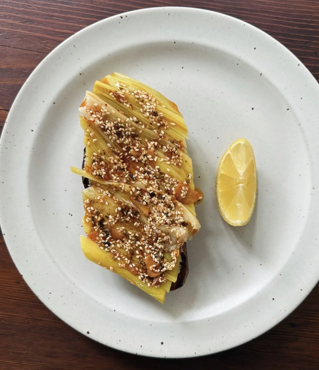 Burnt Leek Toast with Farmer's Cheese
