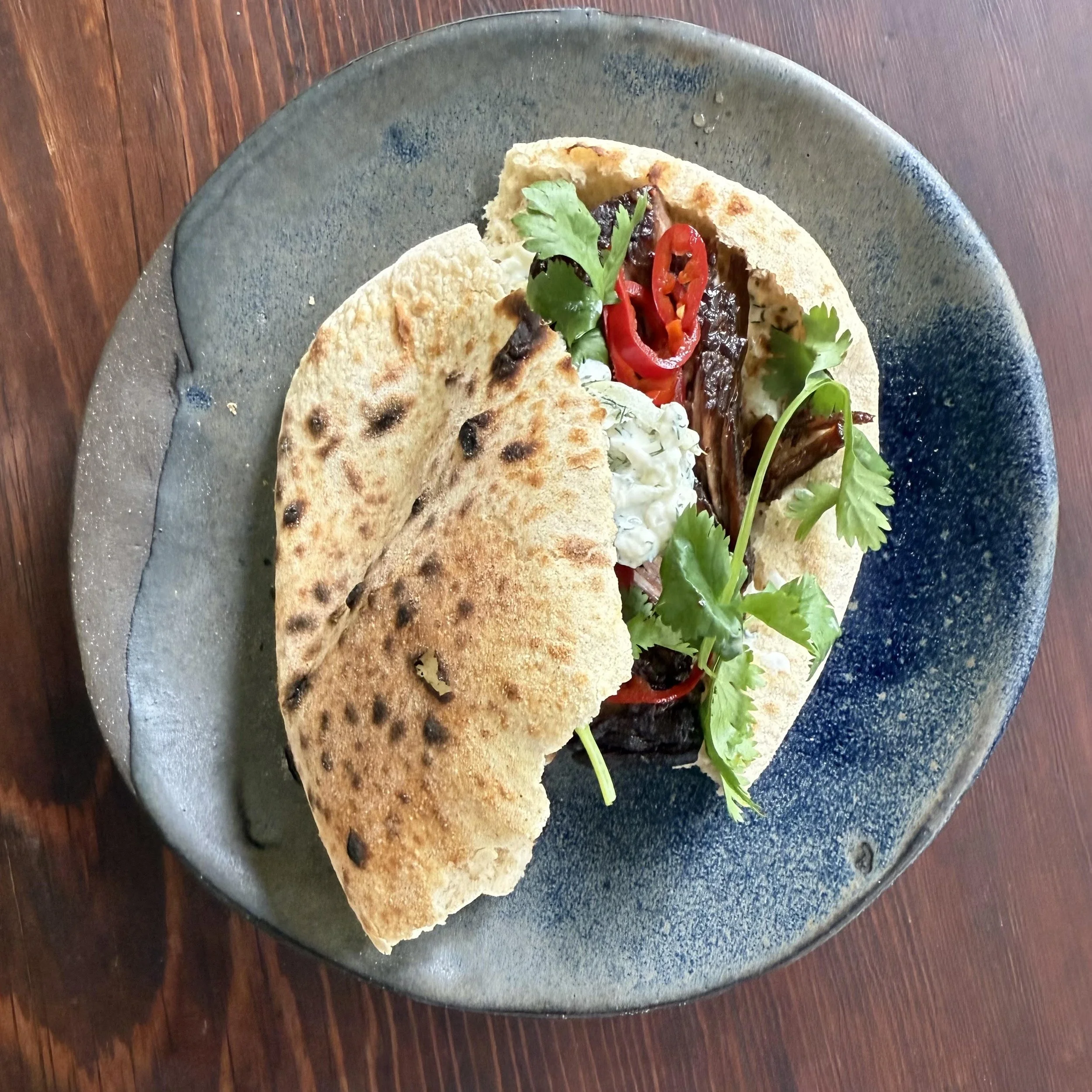 Braised Beef with Kohlrabi Tzatziki &amp; Pita
