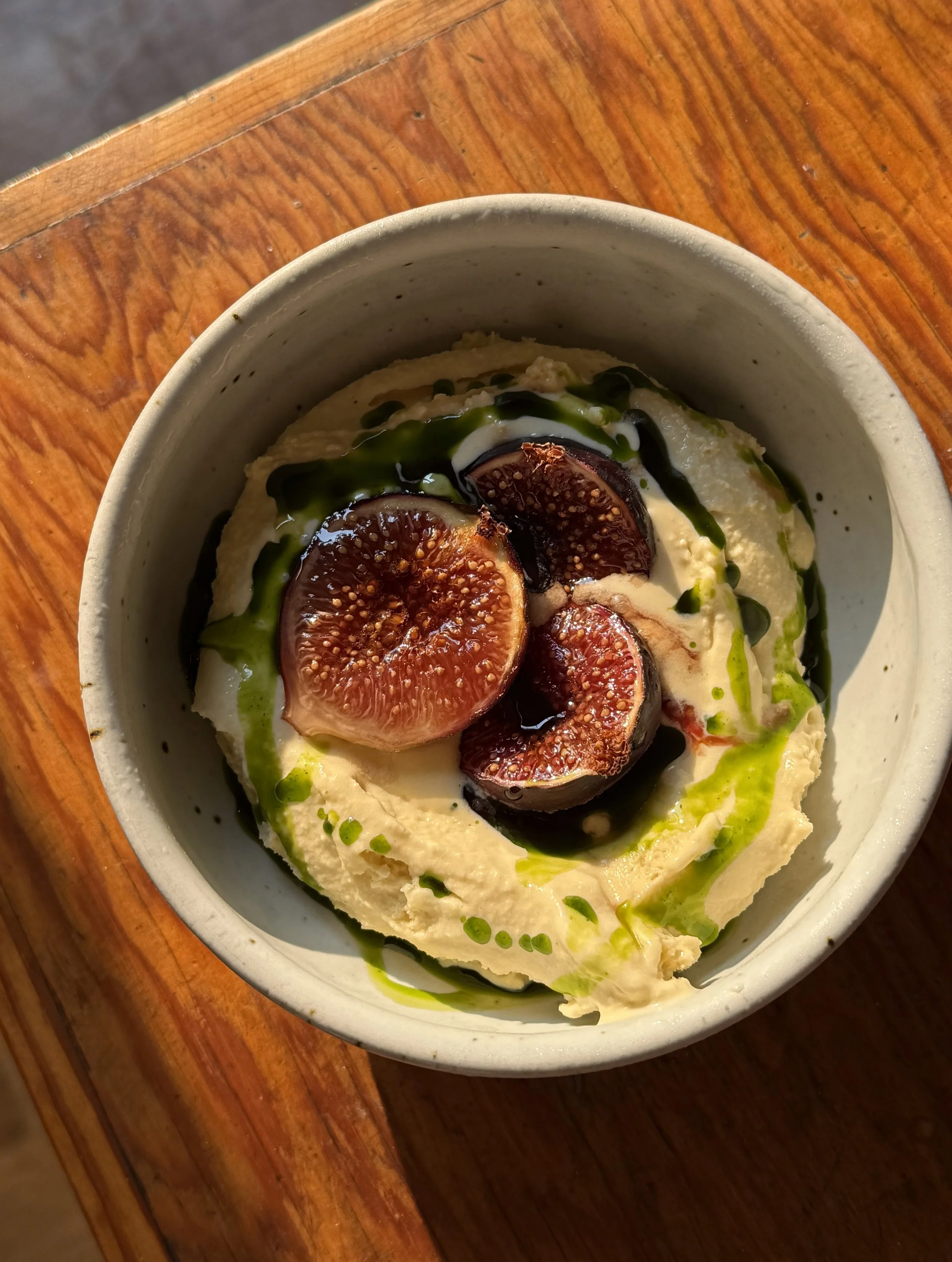 Fig Leaf Ice Cream with Roasted Figs