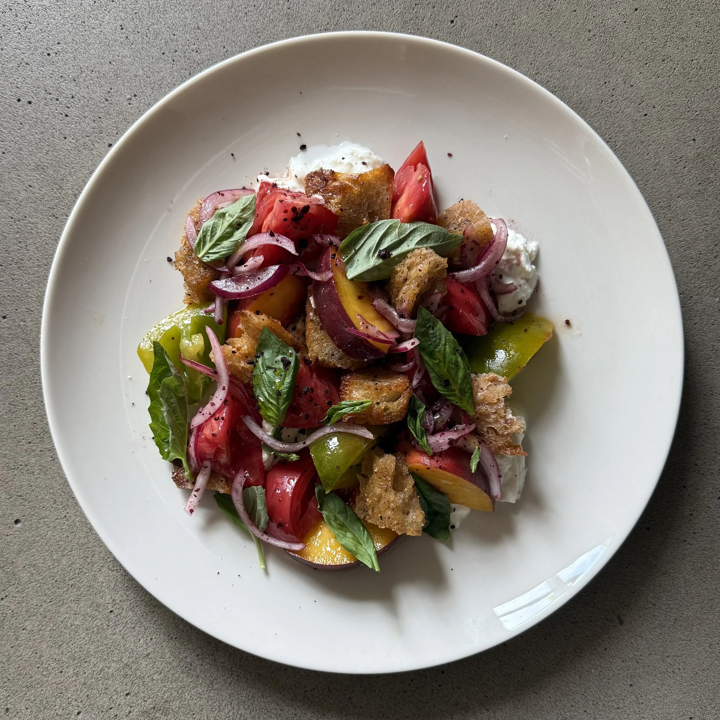 Tomato &amp; Peach Panzanella