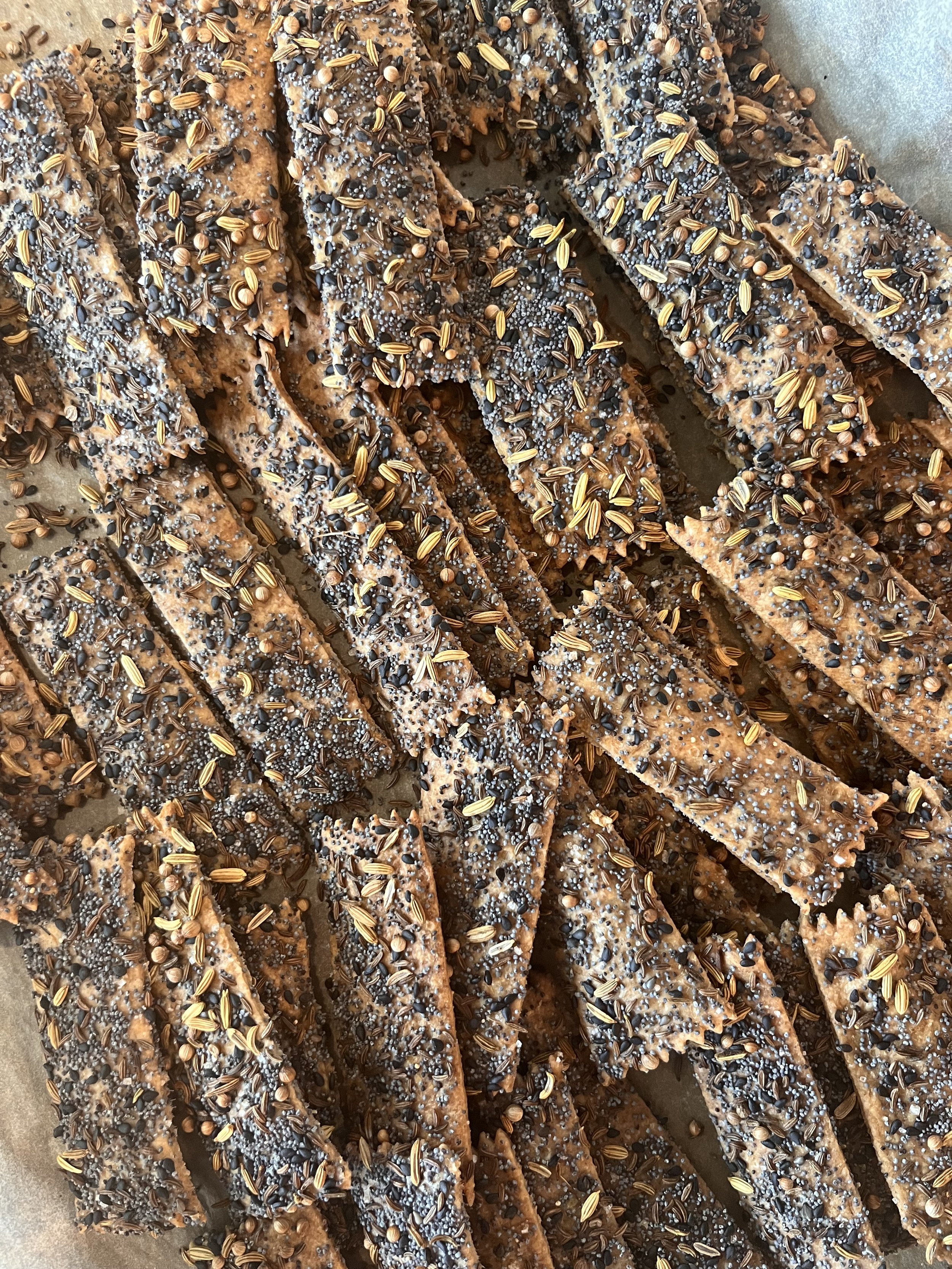 Seeded Rye Crackers