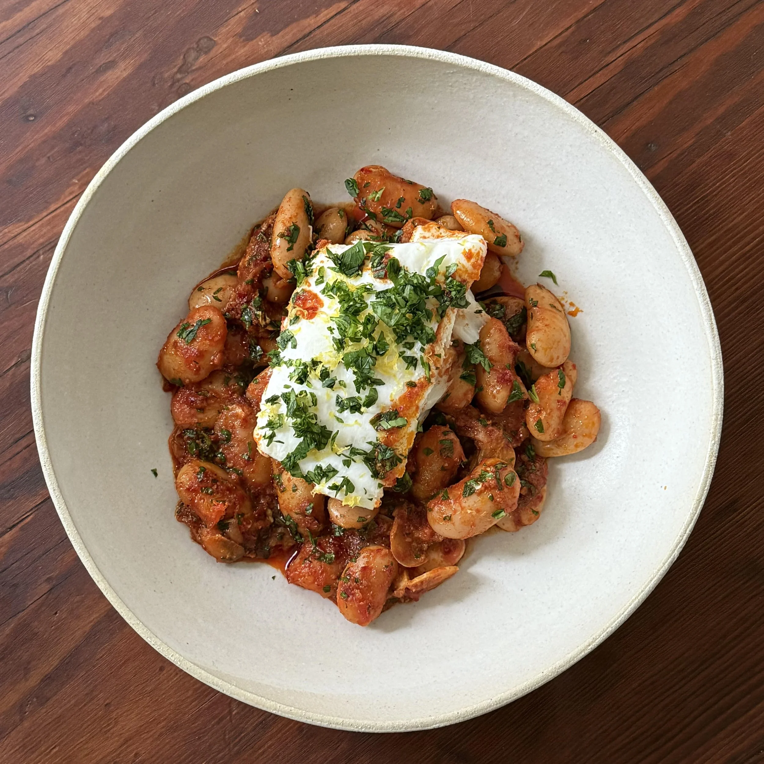 Halibut with ‘Nduja &amp; Butter Beans