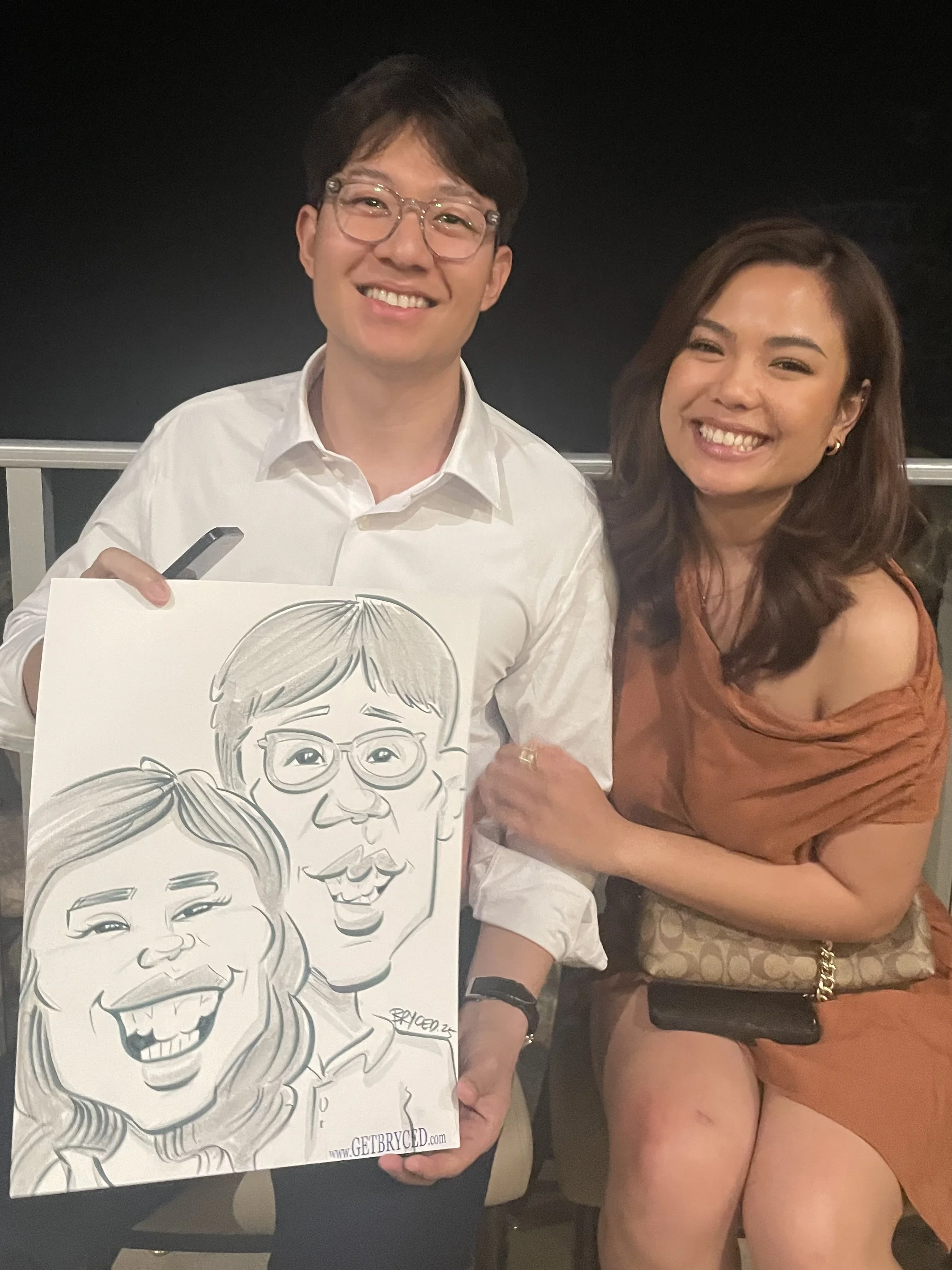 Wedding caricature drawing couple fun event entertainment minneapolis Minnesota