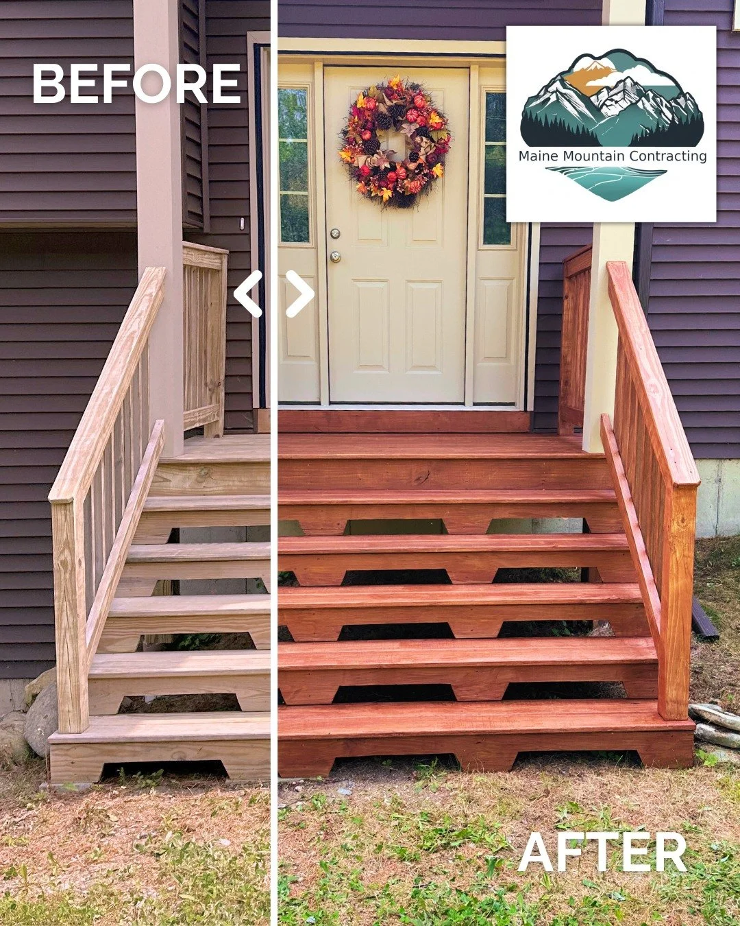 Before and After
.
.
.
.
.
.
#sherwinwilliams #exteriordeck #stain #before_and_after #maine #mainecontractor