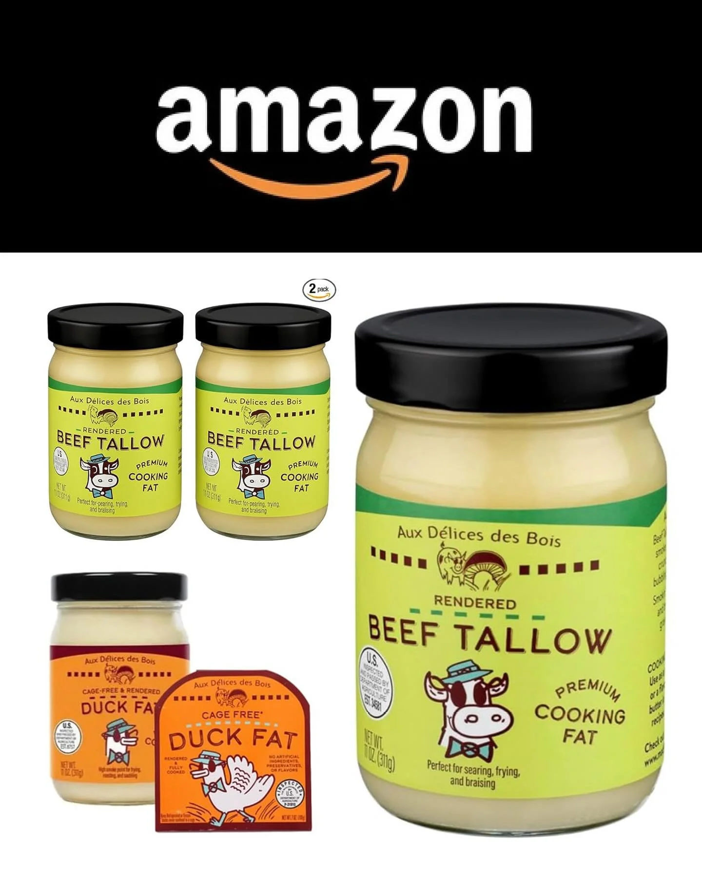 Exciting news! We are now available on Amazon! ✨Which means you can order us anytime and wherever you are, even if you are not close to a supermarket that stocks us. 👉Take advantage and stock up! Link to Amazon in bio! #BeefTallow #DuckFat #Availabl