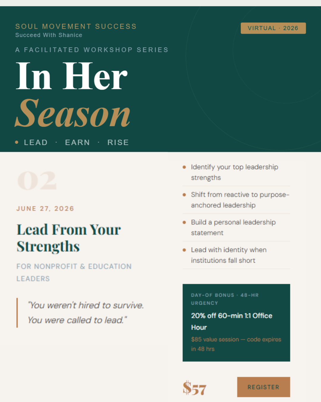 In HER Season Workshop 02: Lead From Your Strengths