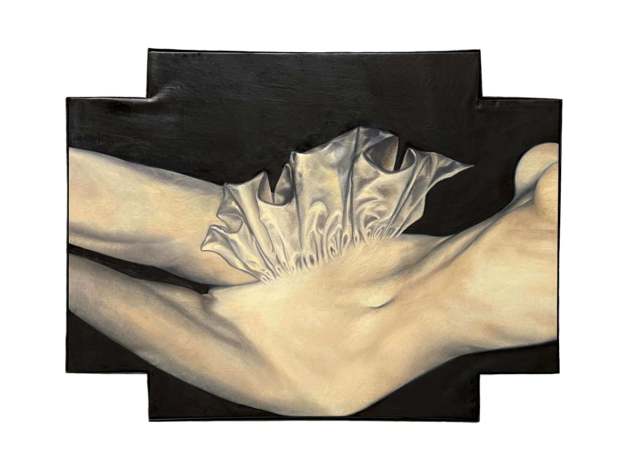 Crush, 2026, Oil on canvas with steel frame - 80 x 106 cm