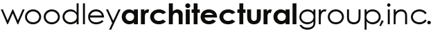 Logo of Woodley Architectural Group Inc., with text in black and gray