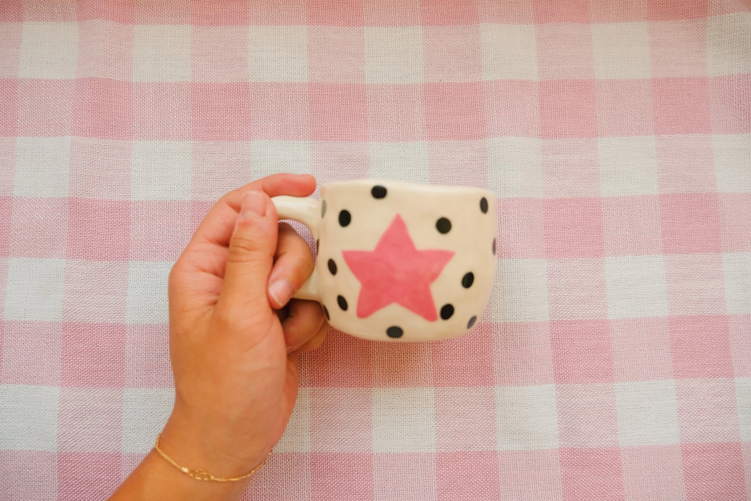 Starry polka cappuccino mug