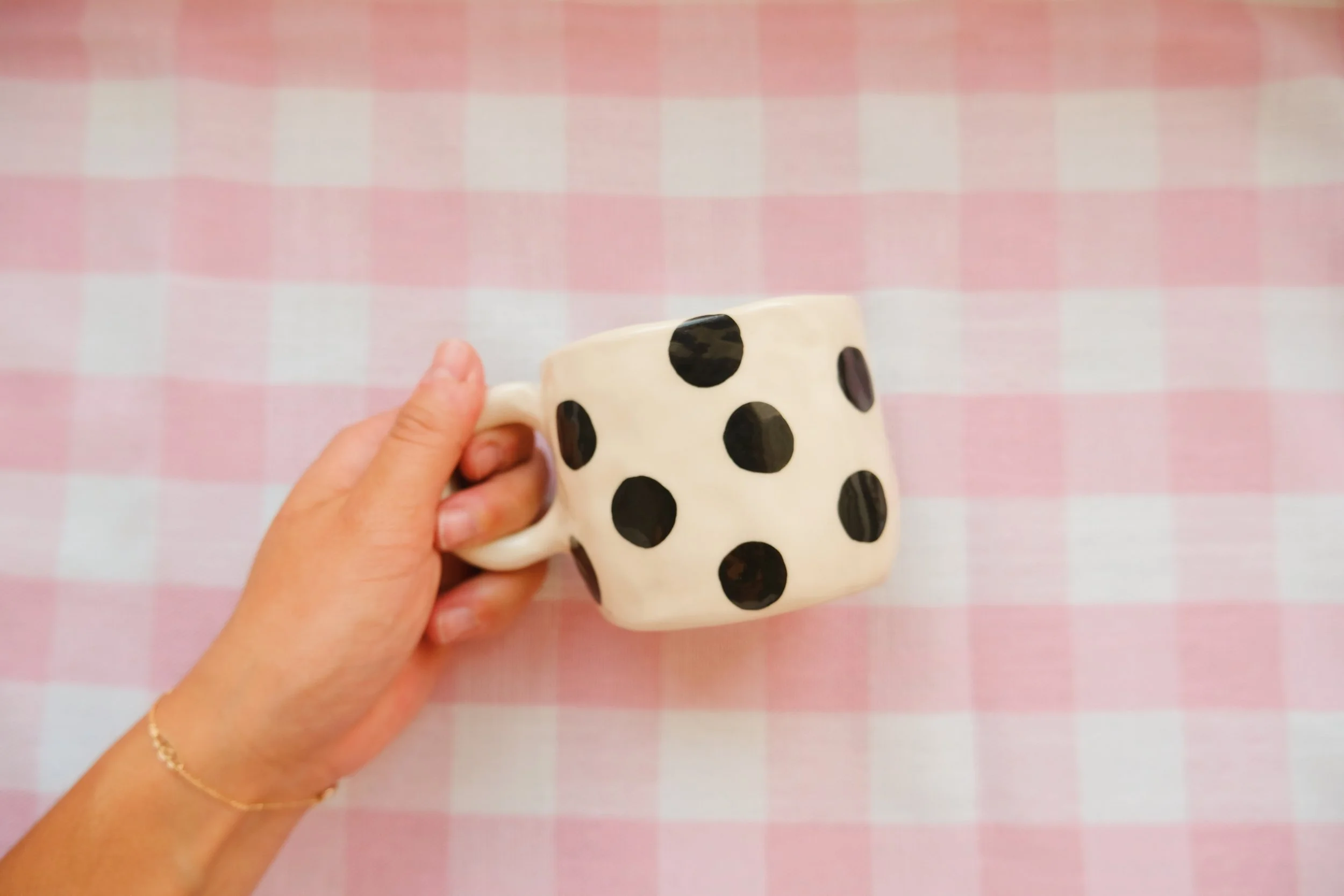 Polka dot latte mug