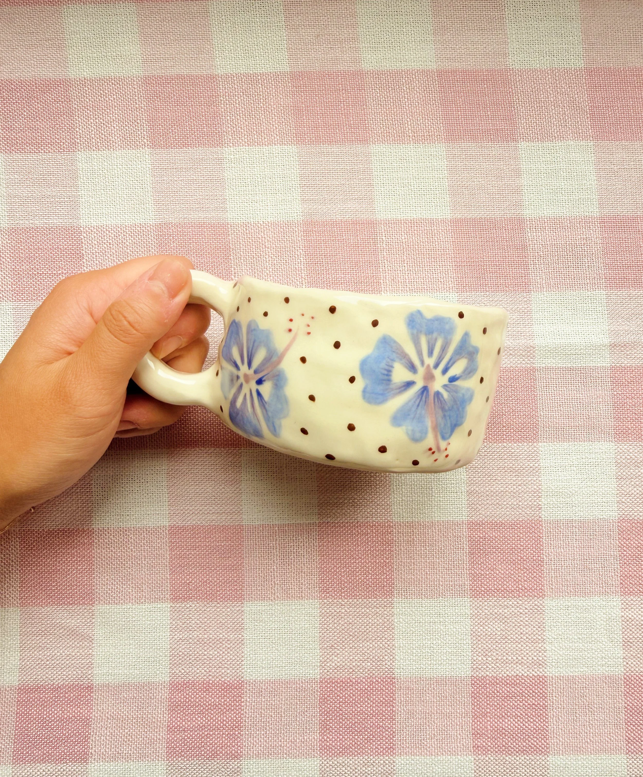 Blue Hibiscus Latte Mug 2
