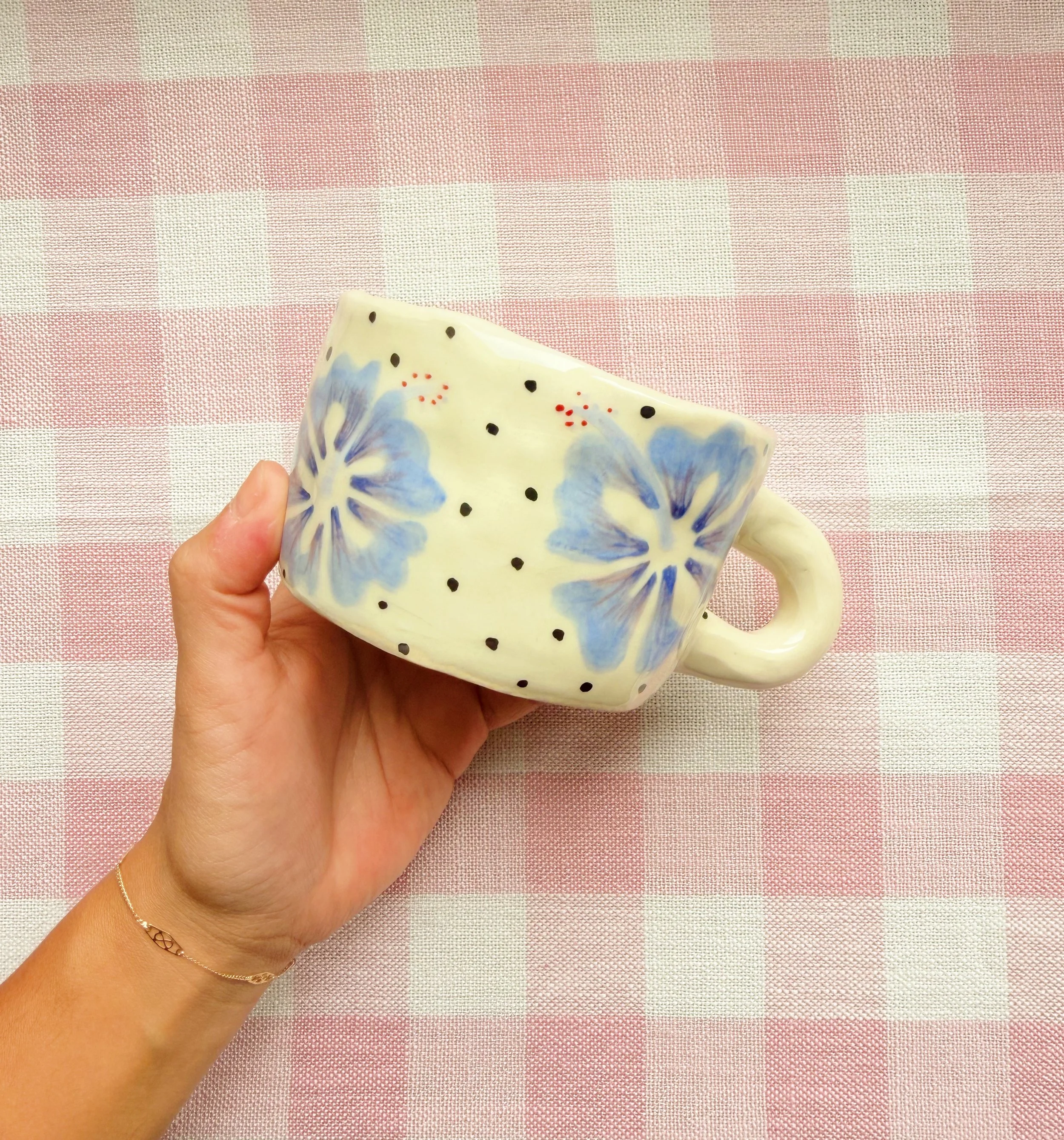 Blue Hibiscus Latte Mug 1