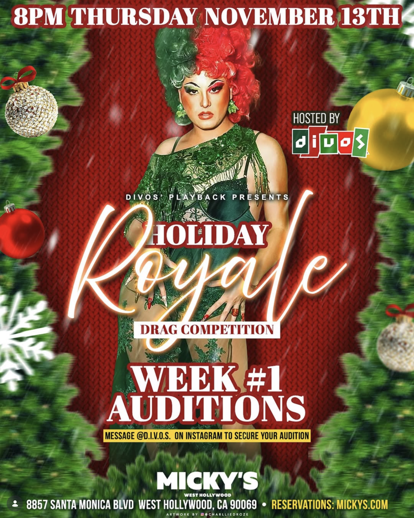 DIVOS’ Drag Competition “Holiday Royale” Premieres at Micky’s West Hollywood