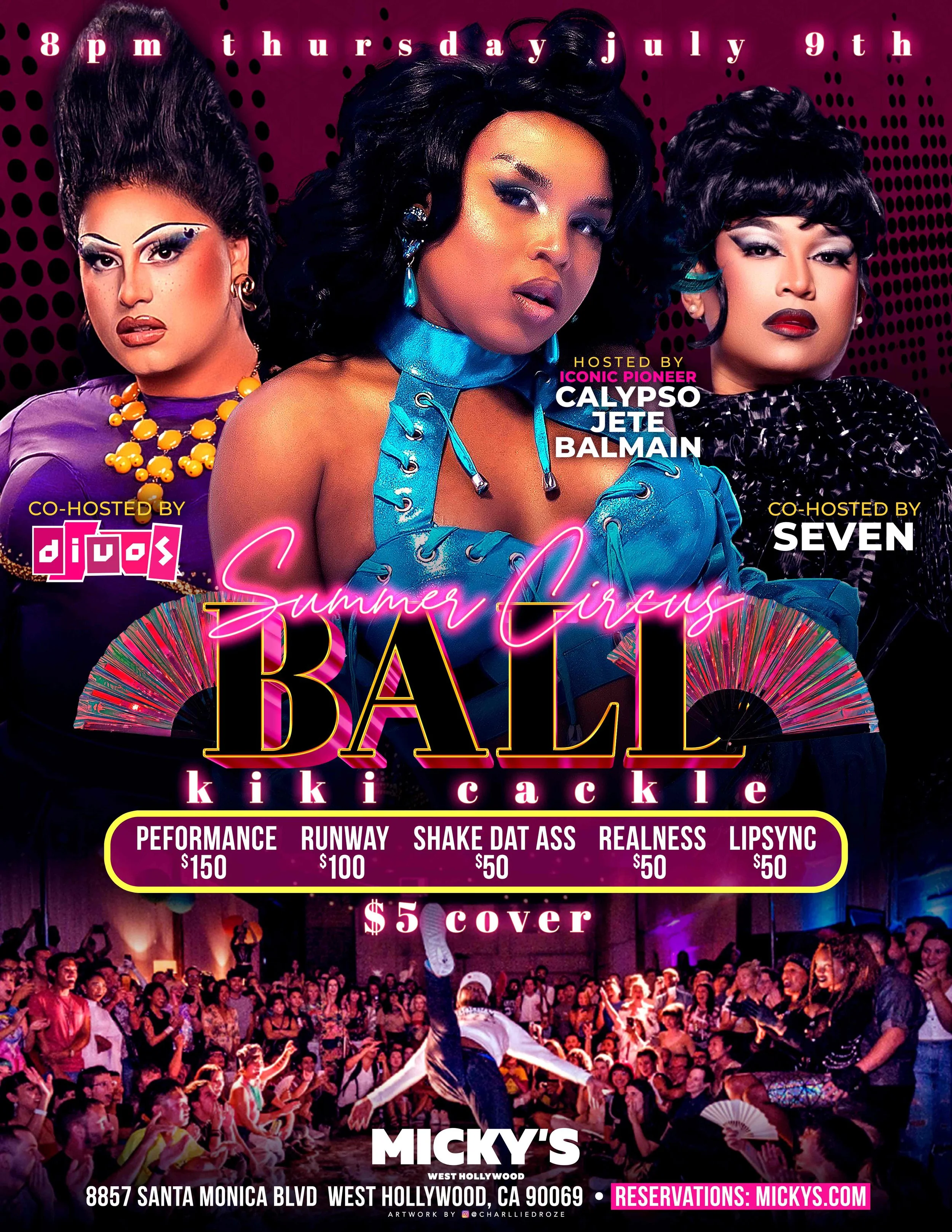 DIVOS to Collaborate w/ Calypso Jeté and Seven to Bring a Kiki Cackle Ball to Mickys!