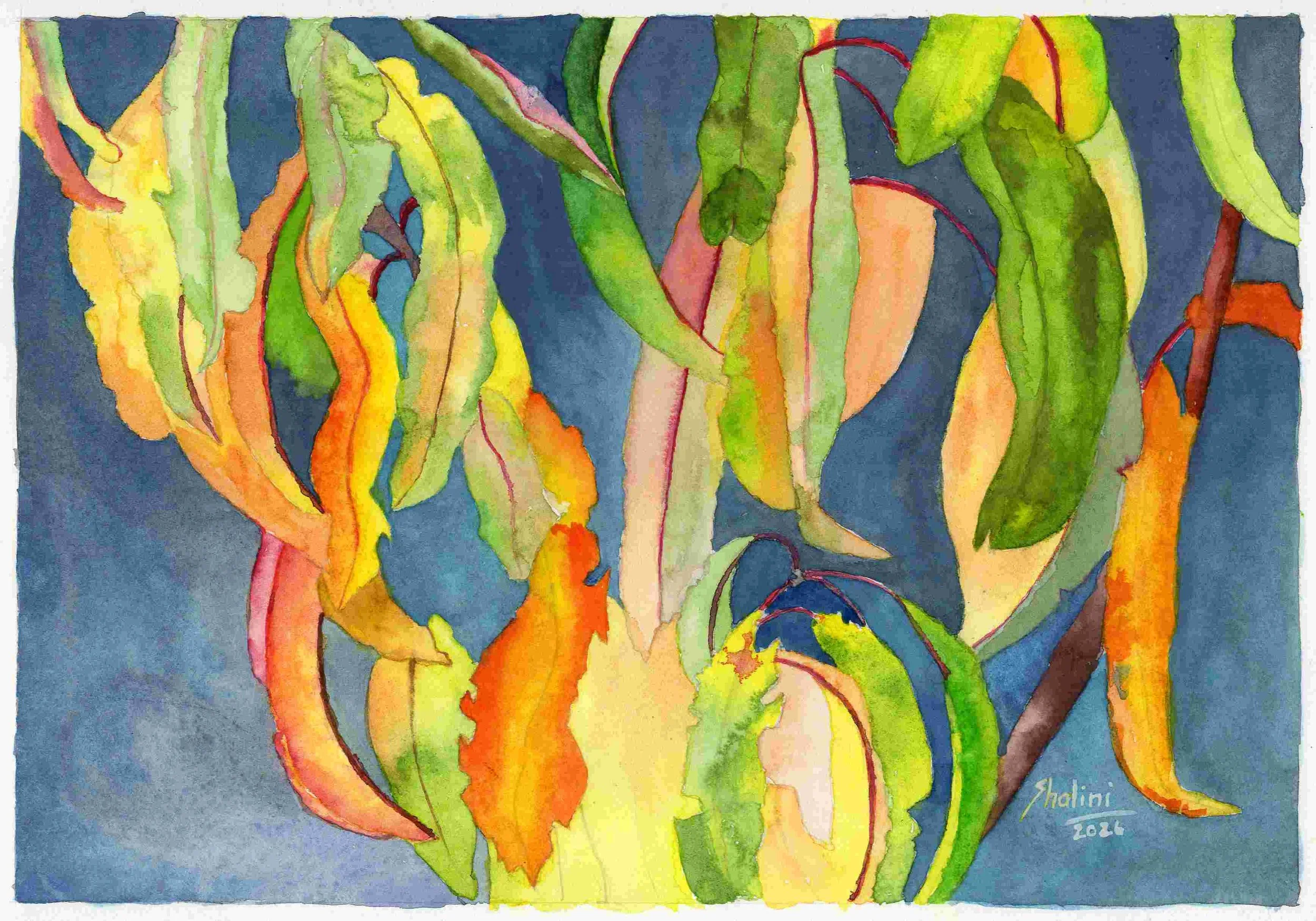 'Autumn', Watercolours on paper, 29.7 x 21 cm