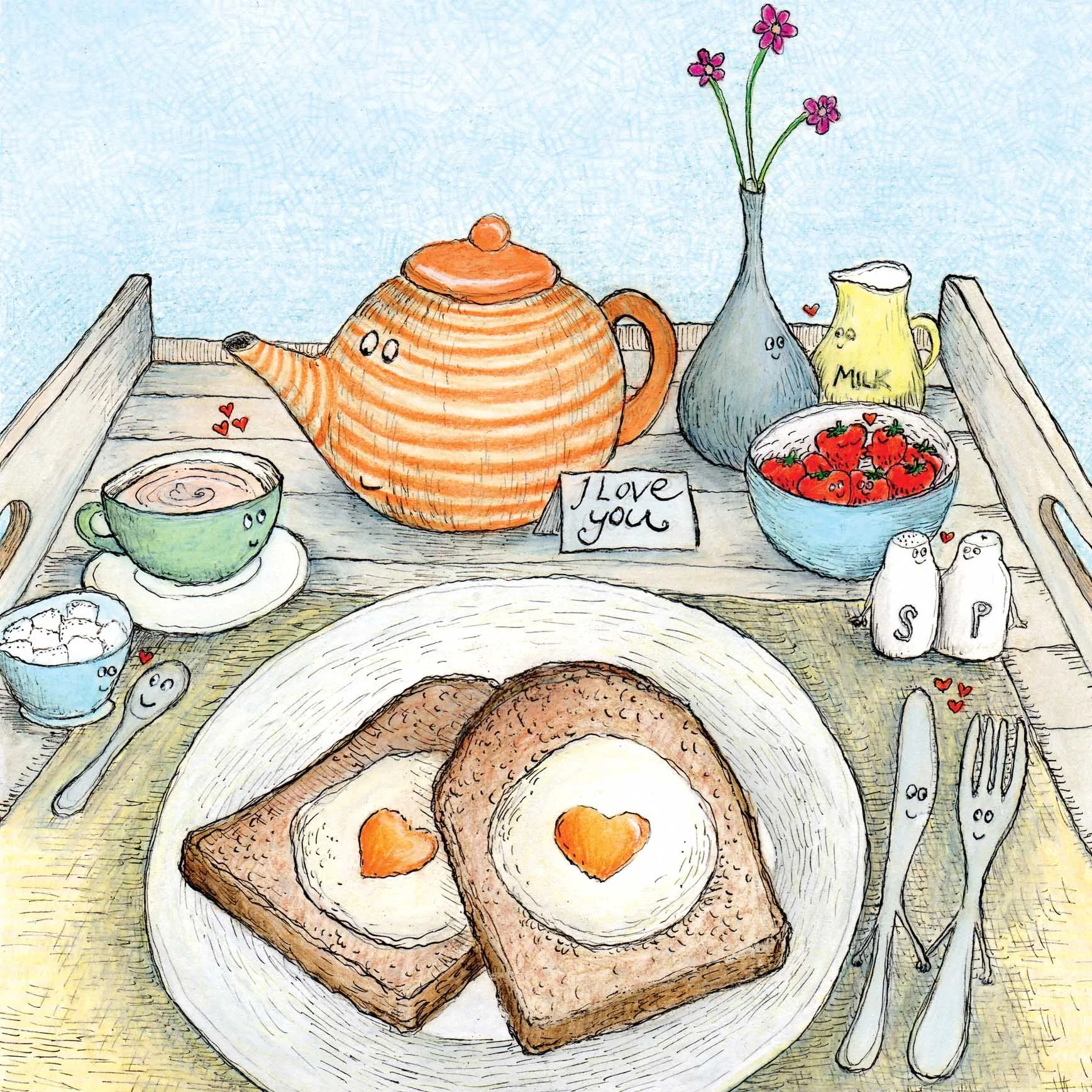 Mr Tea loves Mrs Toast/Greeting card
