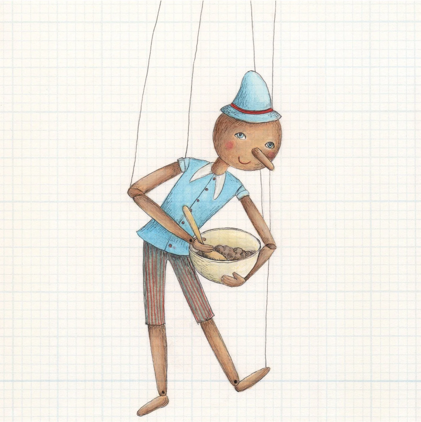 Pinnochio (sticker for Italian Christmas cake)/Flour and Stone