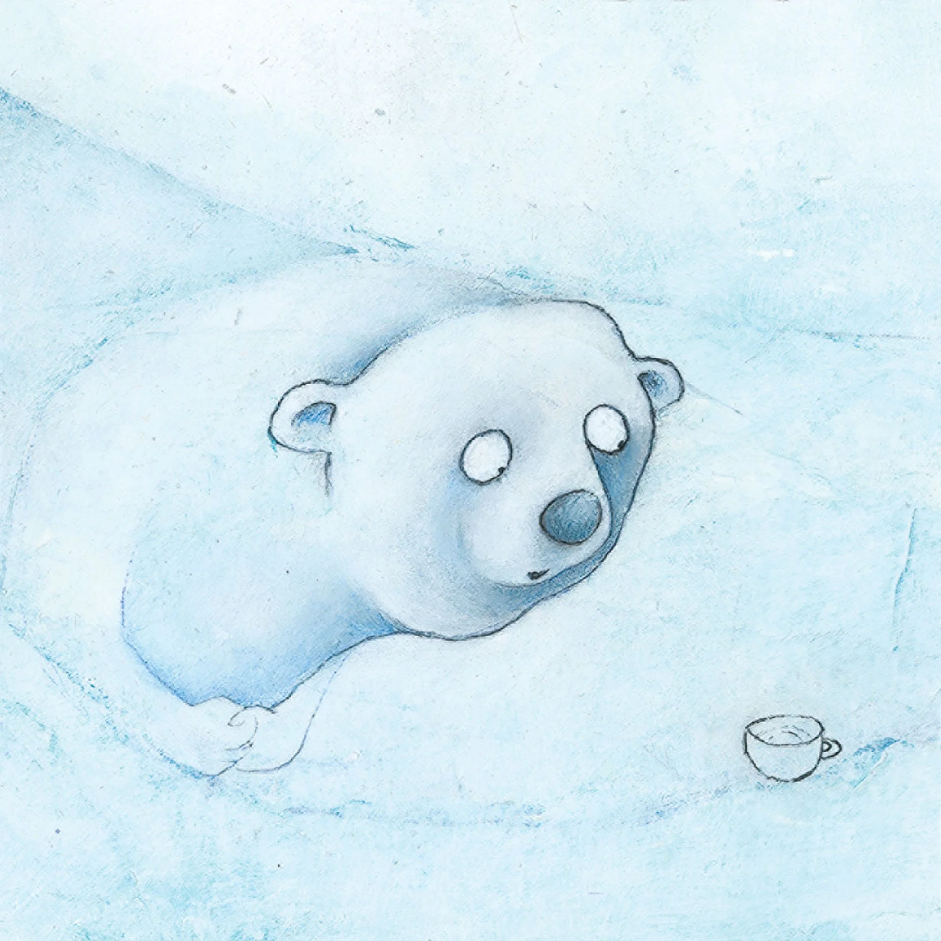 Winter's cool air blows through the bear/Greeting card