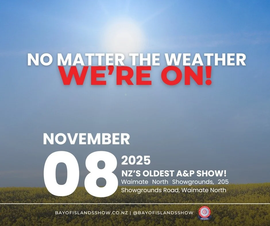 It's looking like we may get the odd small shower on Saturday, but no matter the weather, we're on! 

We have plenty of marquees &amp; trees to sit under, as do most of our trade sites!

#bayofislandsshow