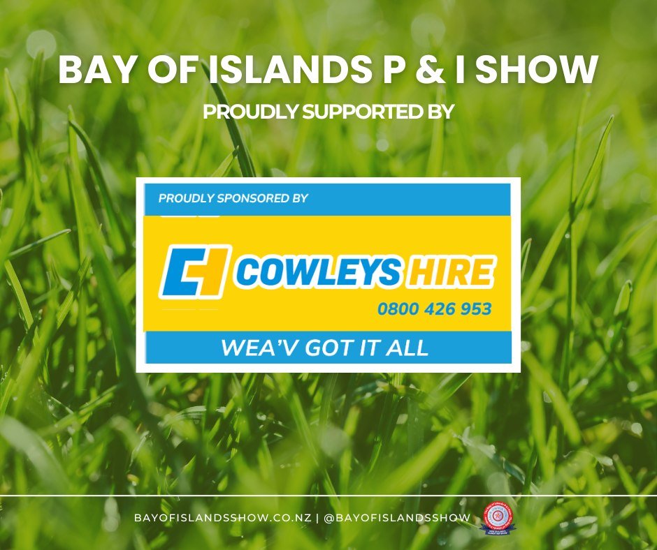 We'd like to say a big thank you to Cowley's Hire, for being a proud sponsor of our Show again this year!⚡

#bayofislandsshow