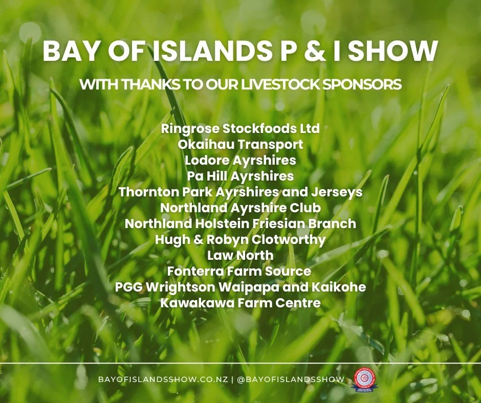We'd like to say a big thank you to the local businesses &amp; individuals who supported our Livestock classes this year - including (back for the first time in a while), our Dairy Cattle Classes!

#bayofislandsshow