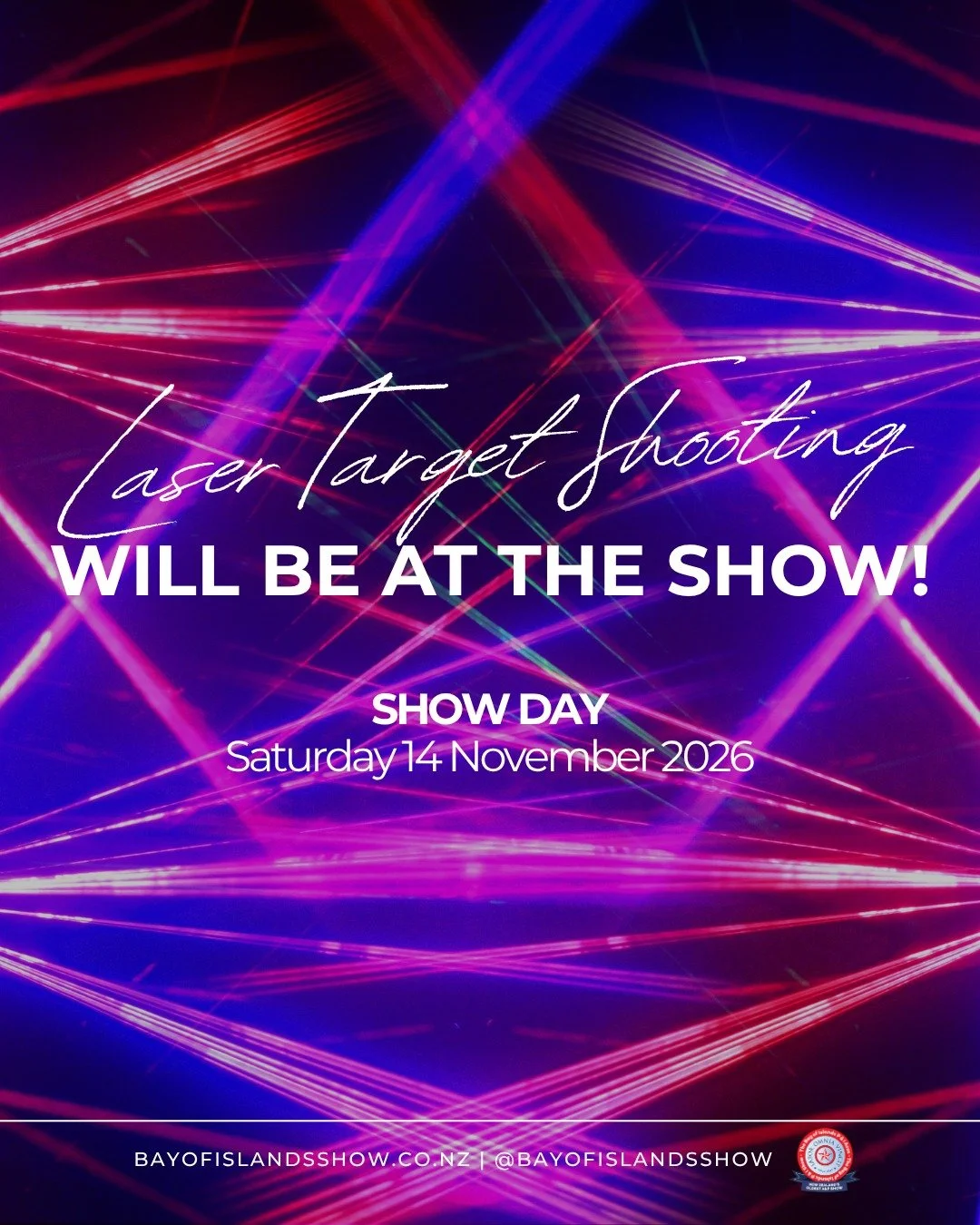 Ready for some adrenalin?⚡ Make sure you play a game of Laser Shooting at the Show!

This will be located in the forest area - follow the signs!

#bayofislandsshow