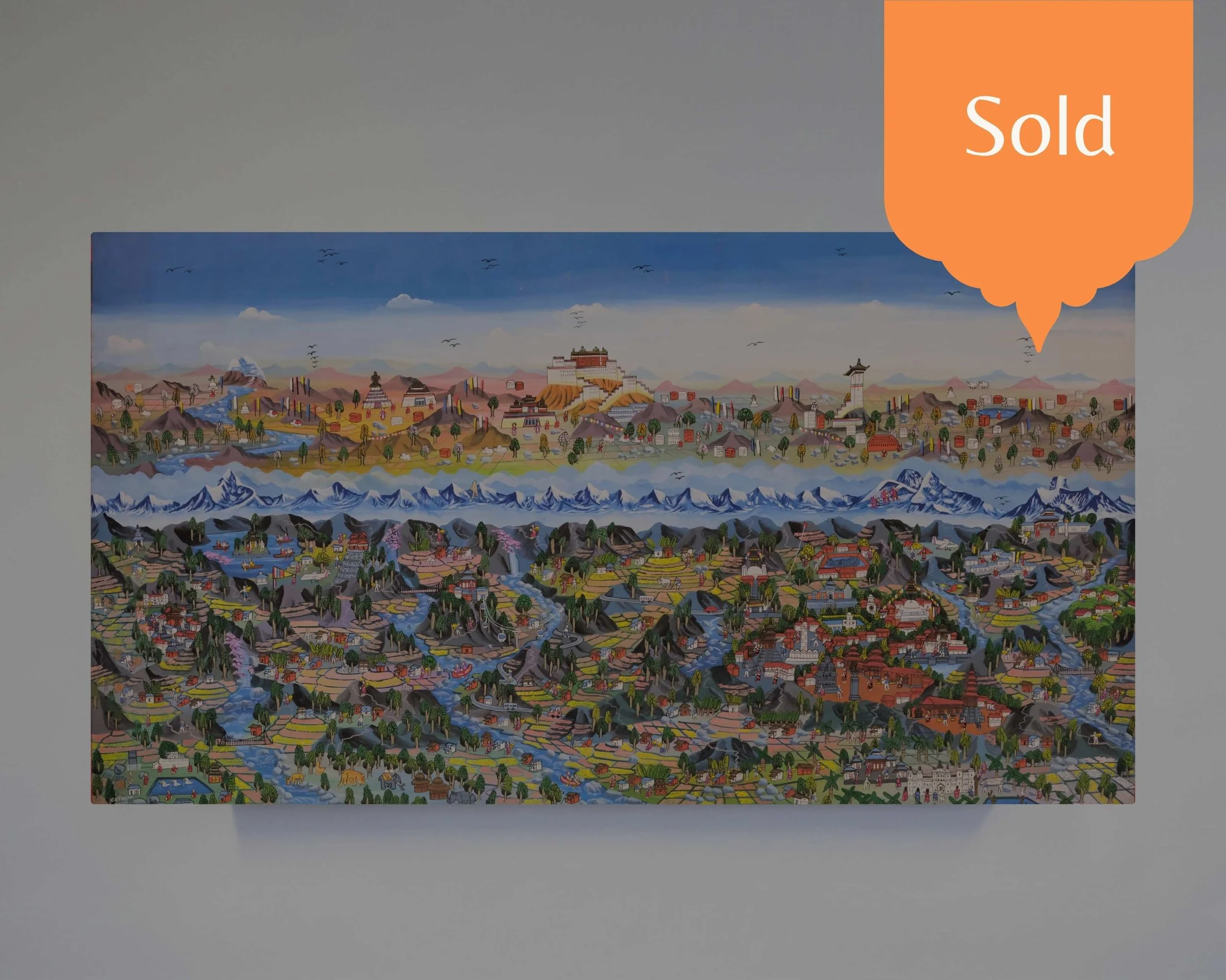 SOLD - Nepal and Tibetan Plateau Traditional Landscape Painting
