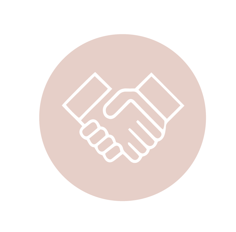 Icon of a handshake in a circle