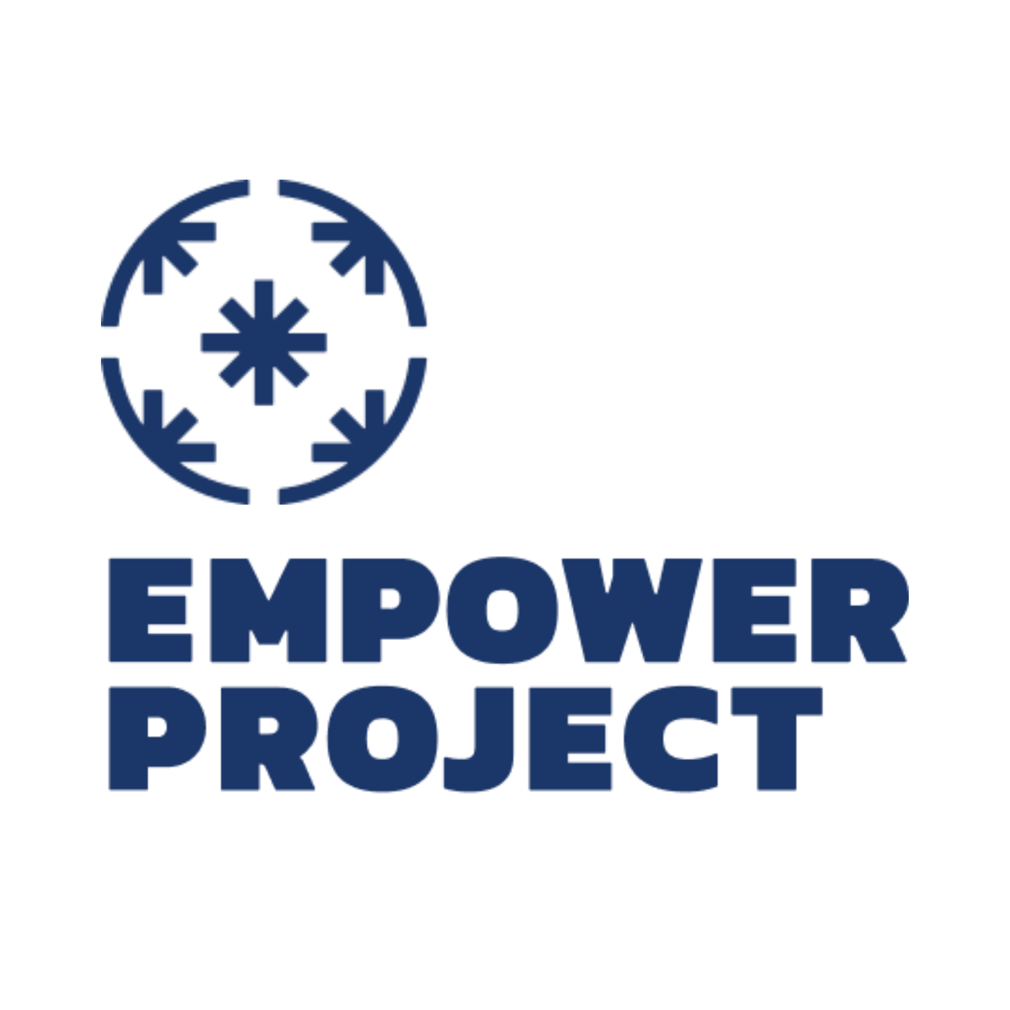 Logo for Empower Project with a blue snowflake icon and bold blue text.