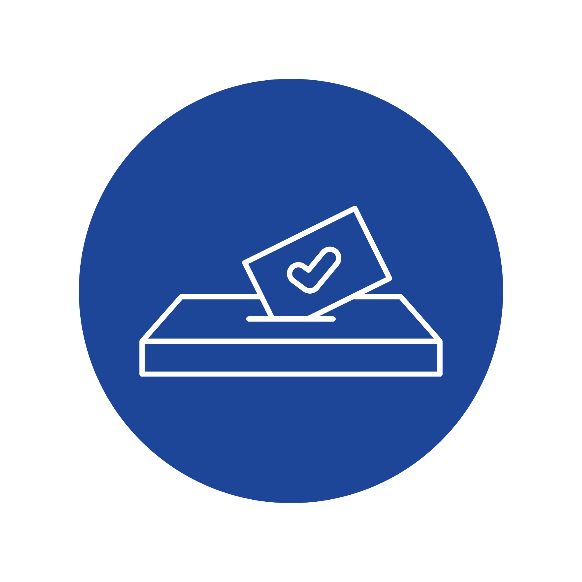 Icon of a ballot box with a paper inserted, displaying a checkmark.
