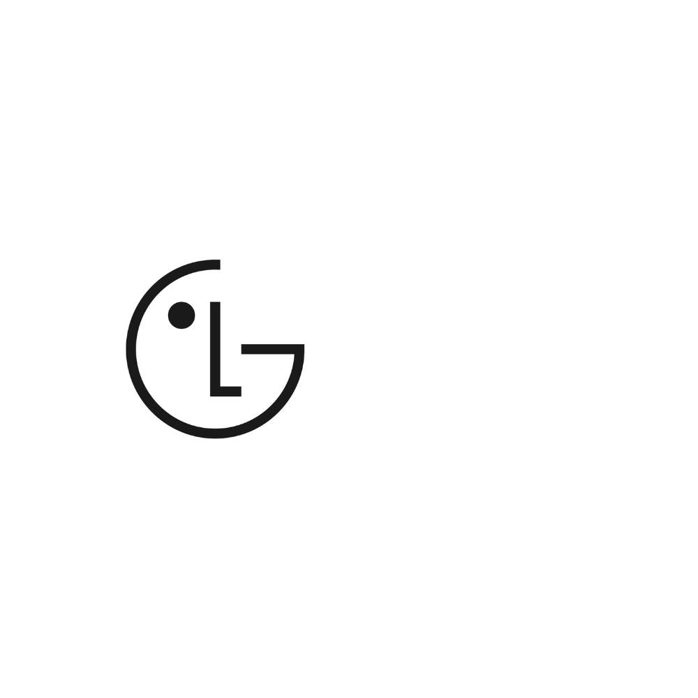 LG logo with a smiley face inside the circle, displayed on a black background.