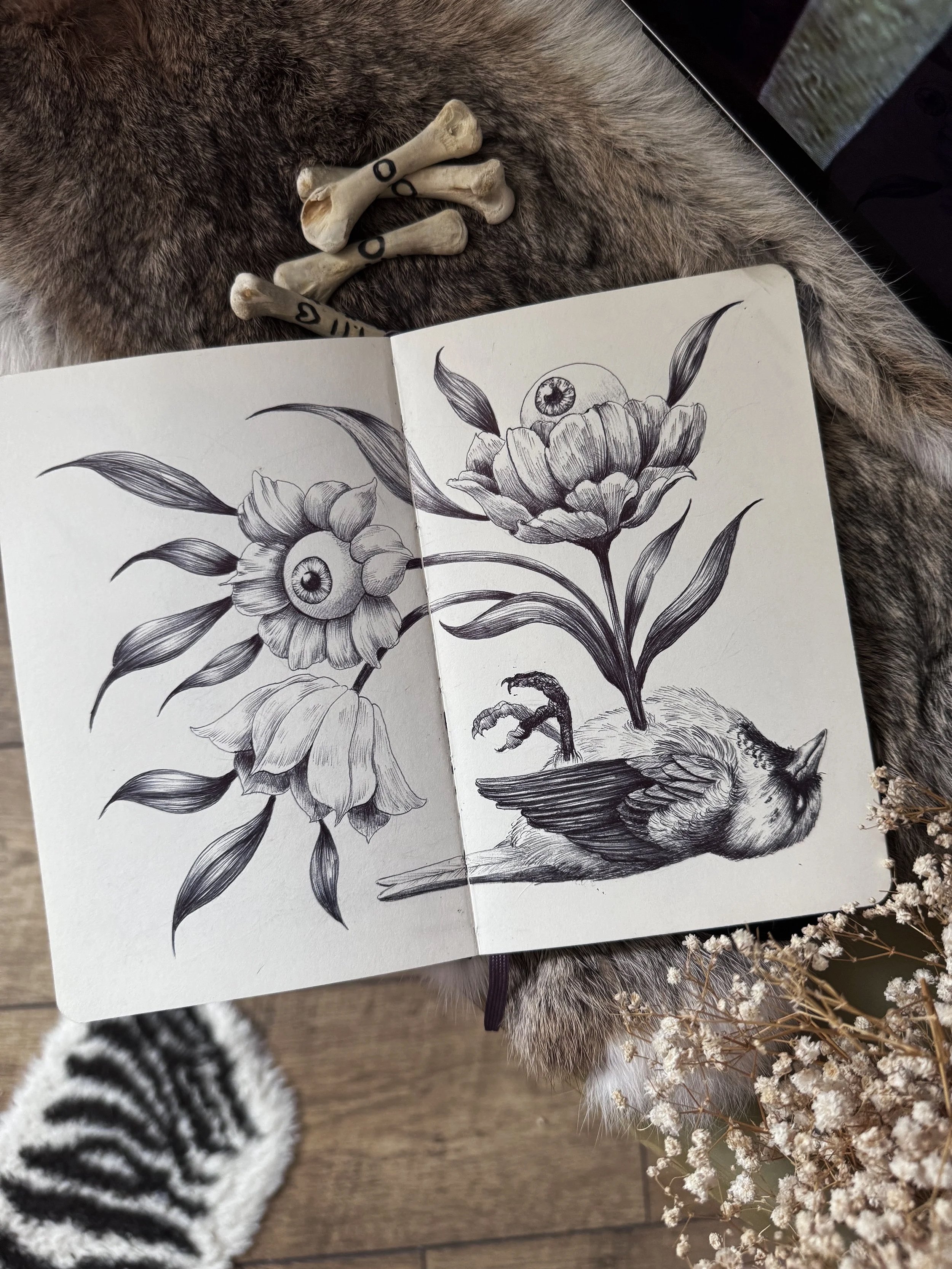 The Dead will Return - Double page spread from within the sketchbook