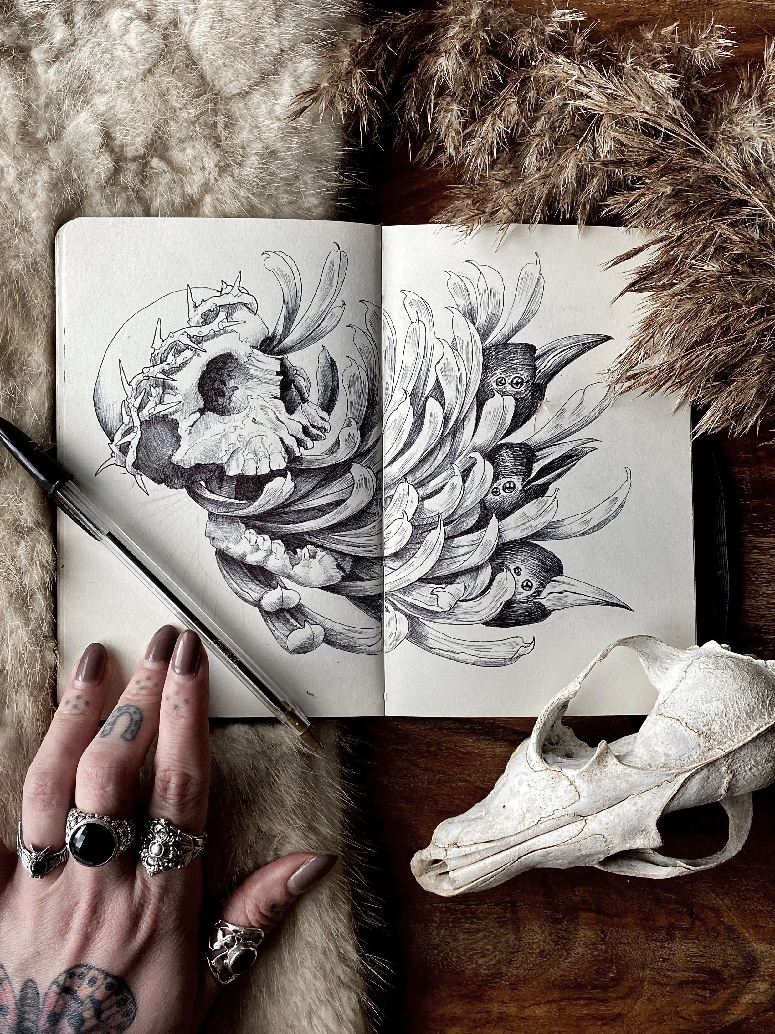 That Which We Speak - Double Page Spread from within the sketchbook