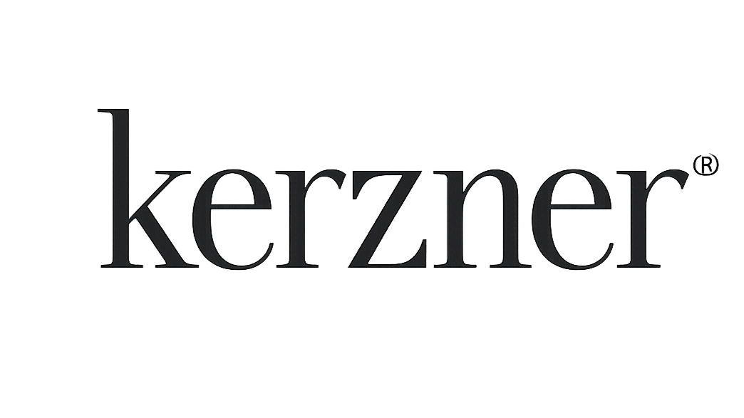 Black logo with the word "kerzner" in lowercase letters.